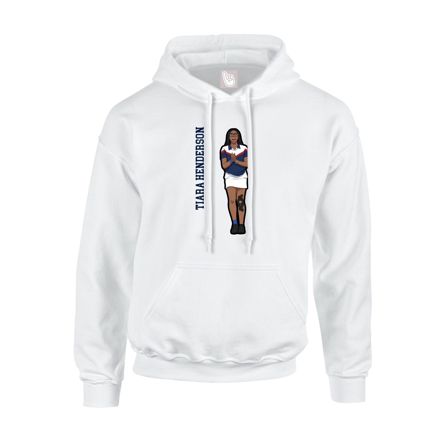 Hoodie — Name Vertical in White