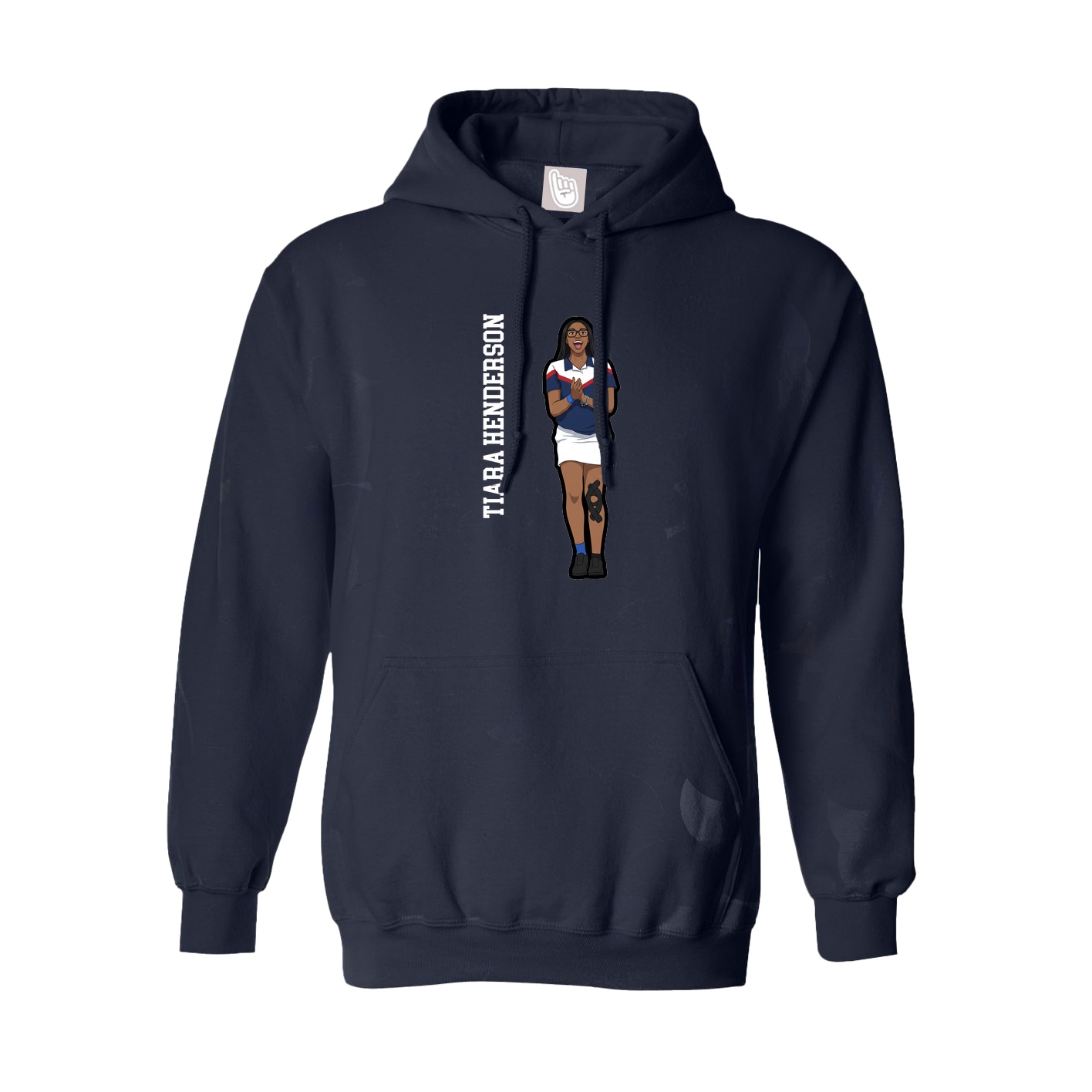 Youth Hoodie — Name Vertical in Navy