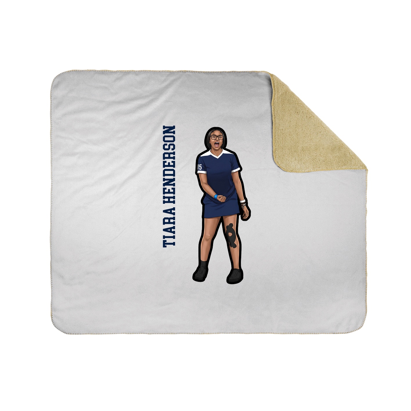 Throw Blanket — Name Vertical in White