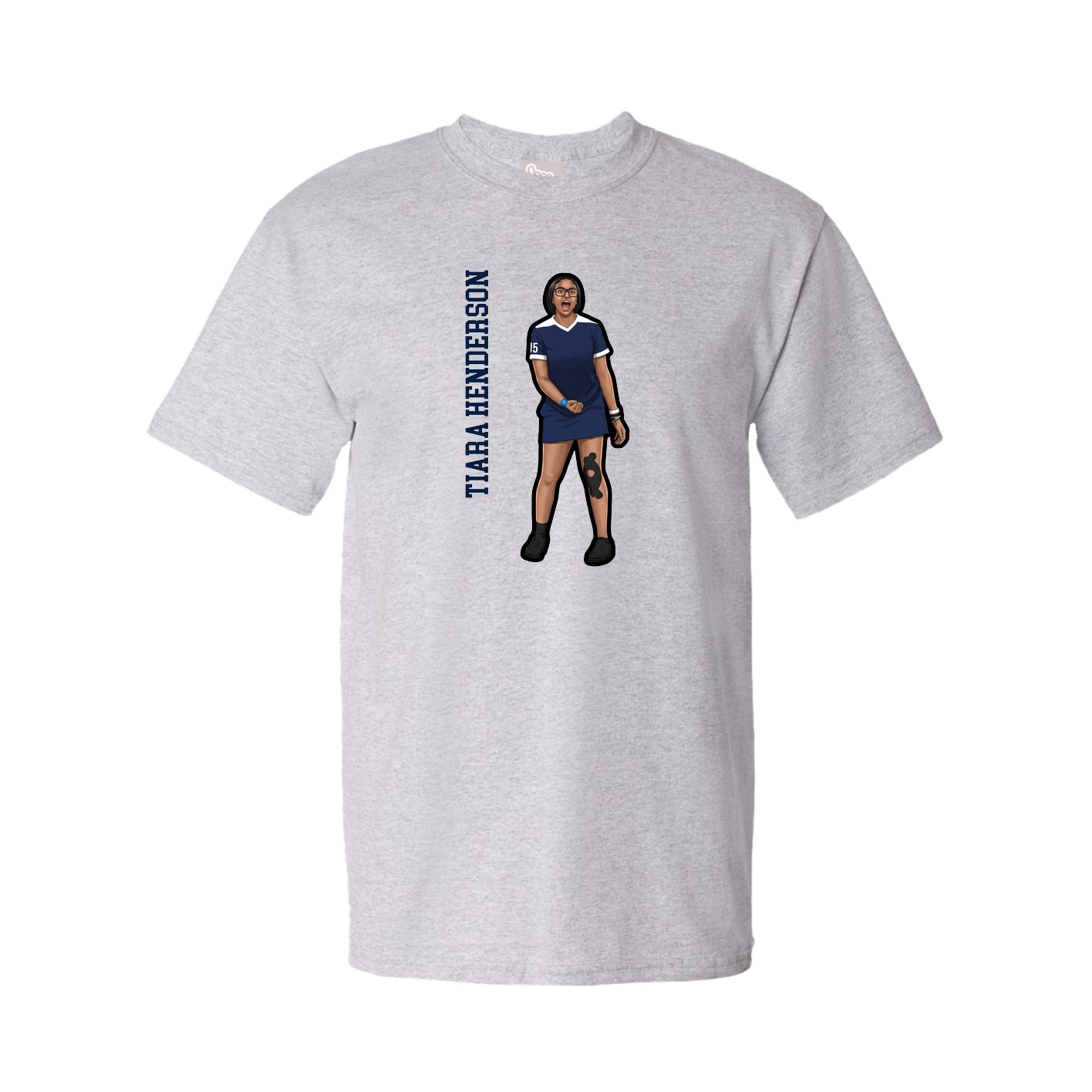 Tee — Name Vertical in Grey