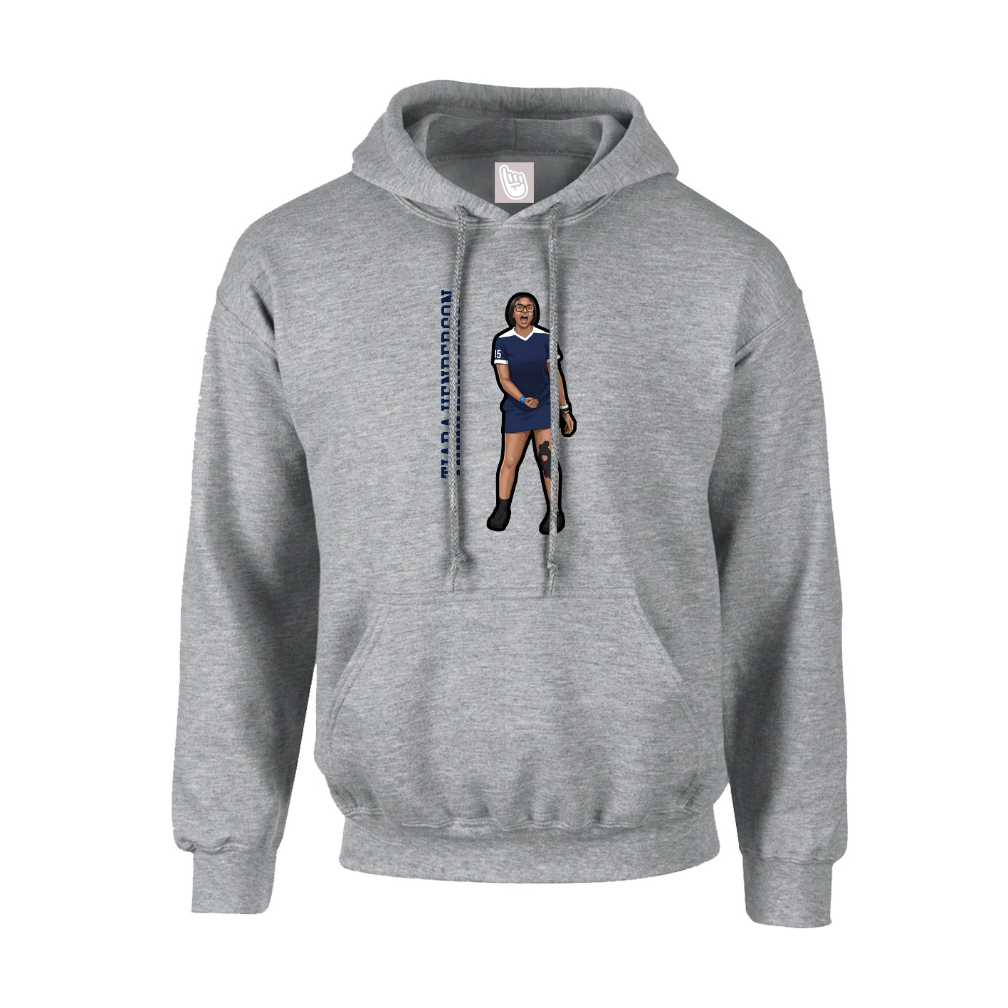 Youth Hoodie — Name Vertical in Grey