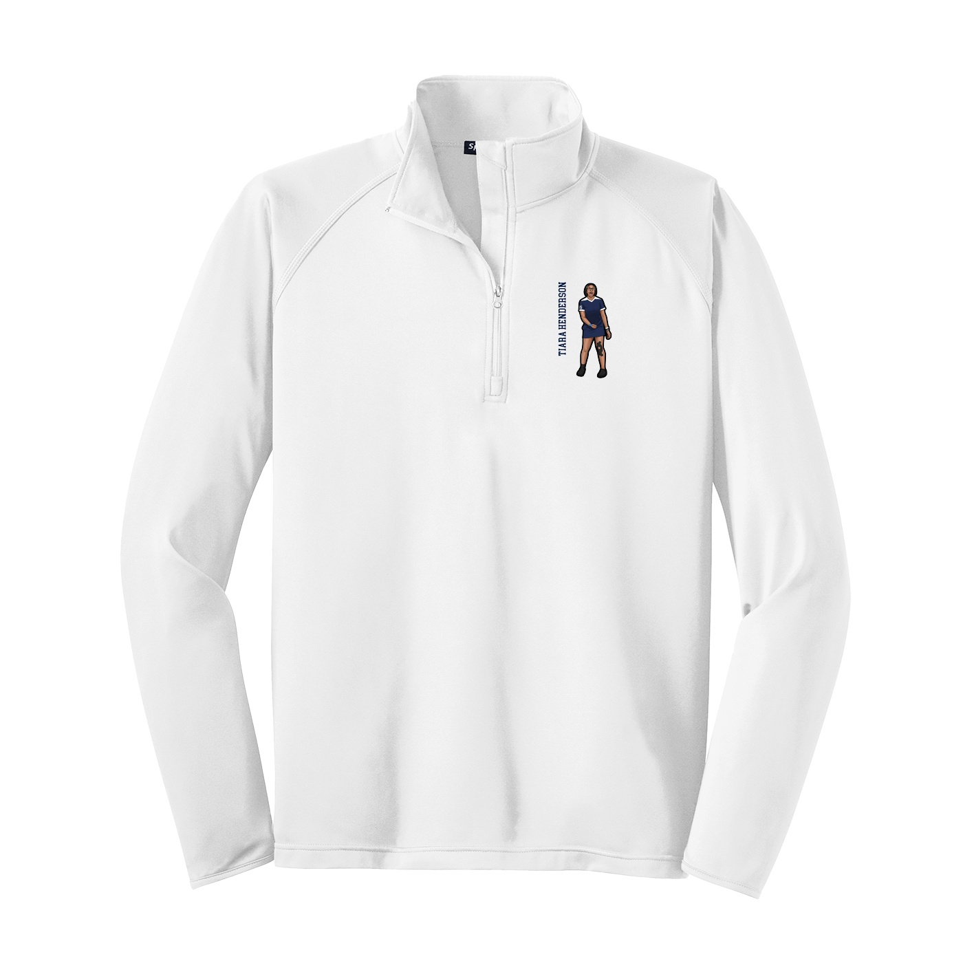 Q-Zip Pullover — Name Vertical in White
