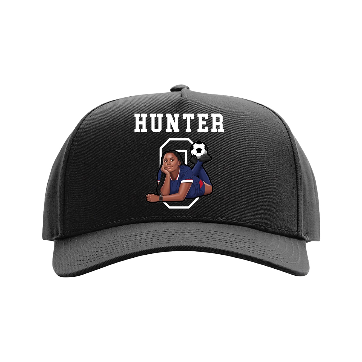 Full Fabric Five-Panel Champ Cap — Shirsey in Black