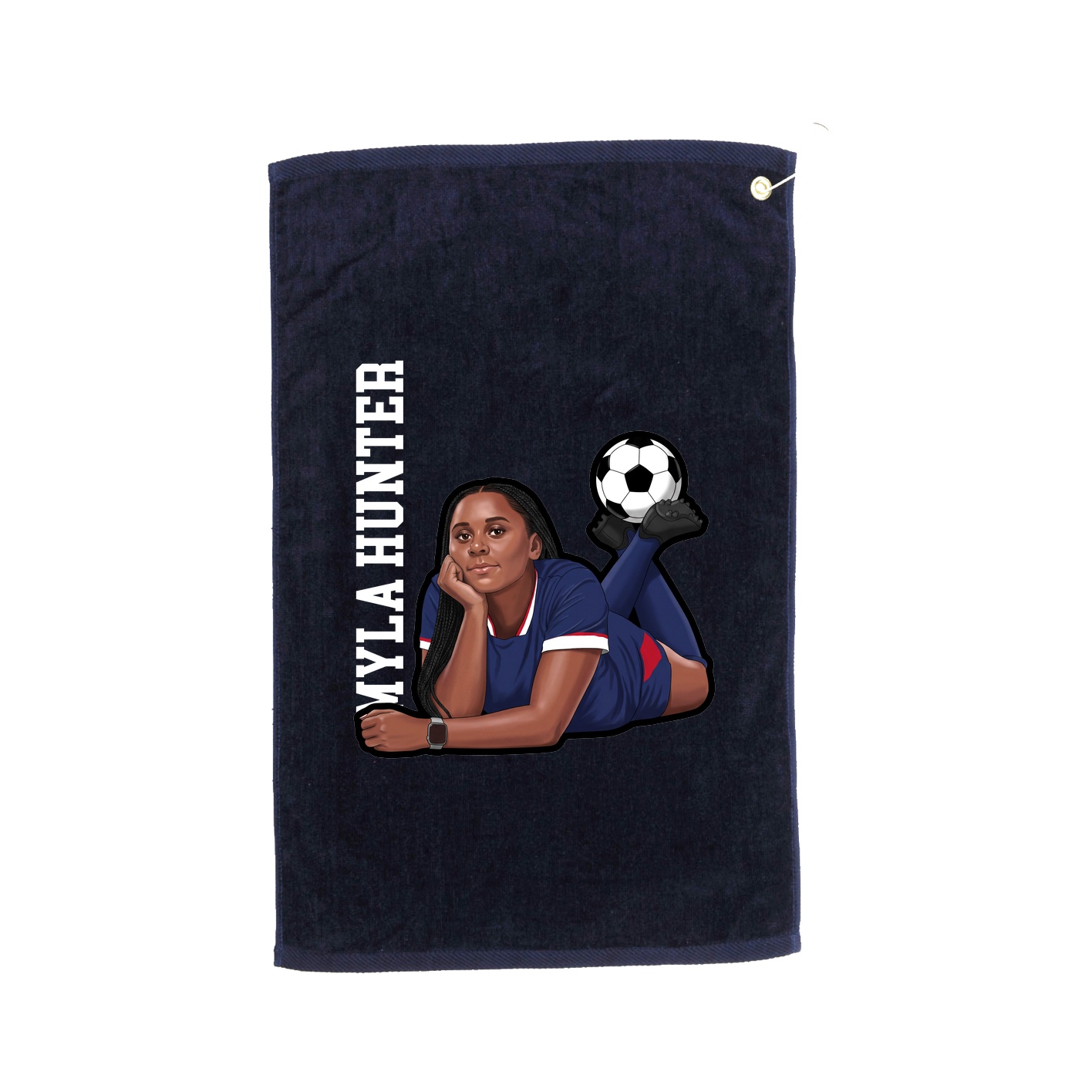 Golf Towel — Name Vertical in Navy