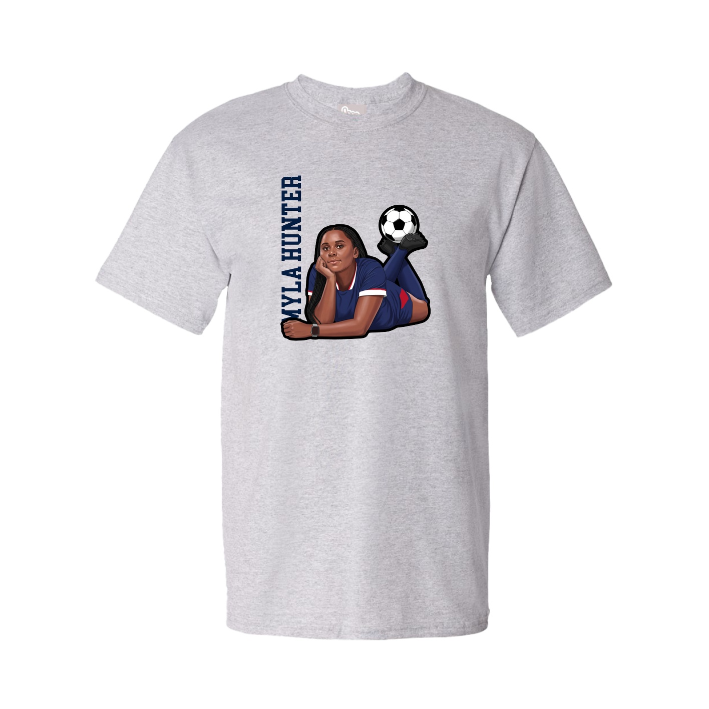 Tee — Name Vertical in Grey