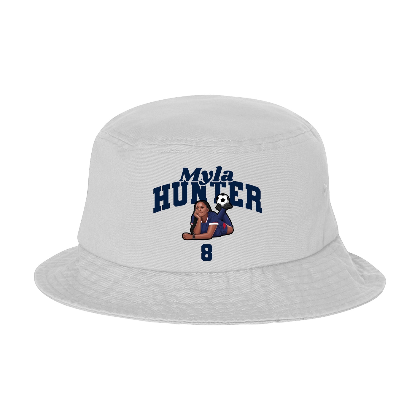 Bucket Cap — Signature Arch in White
