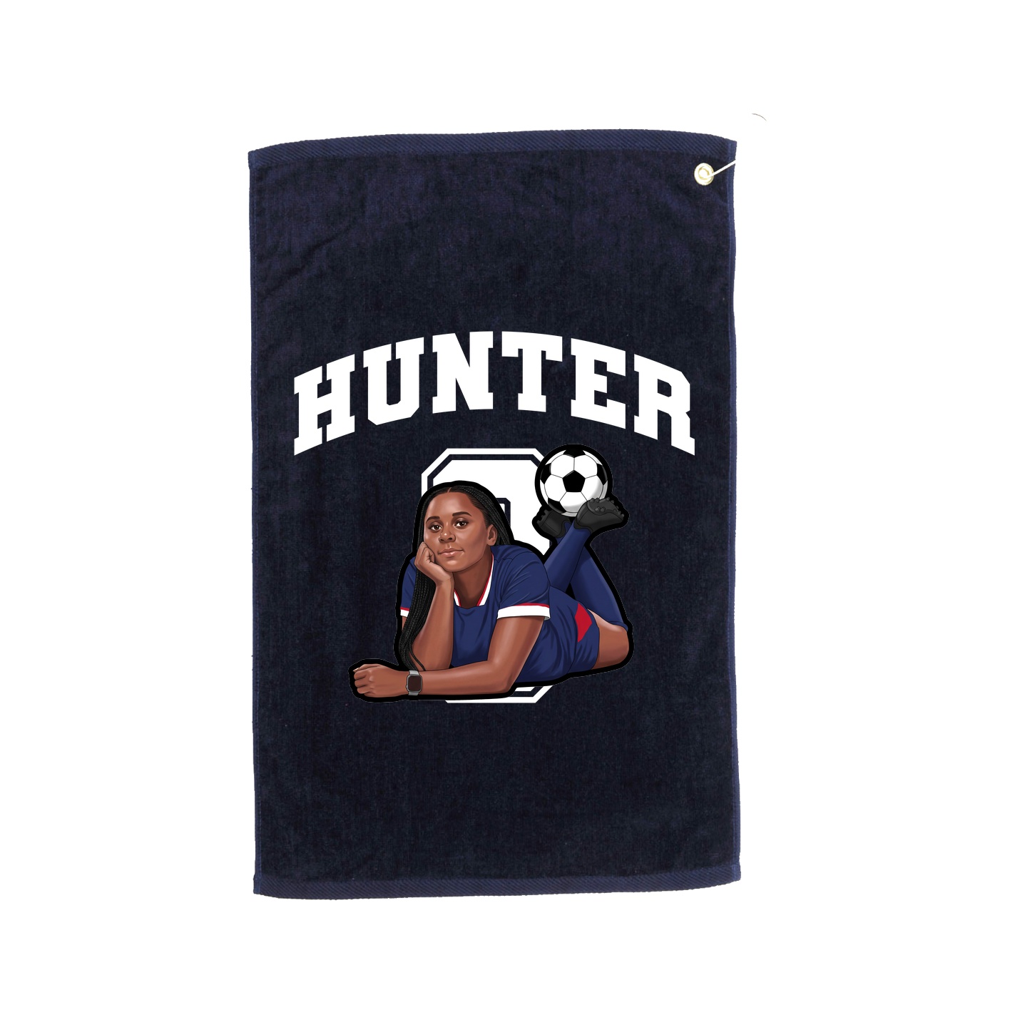 Golf Towel — Number in Navy