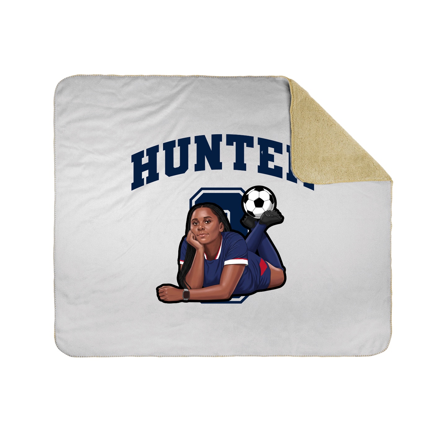 Throw Blanket — Number in White