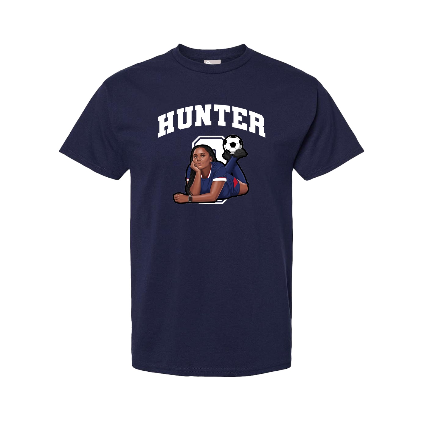 Youth Tee — Number in Navy