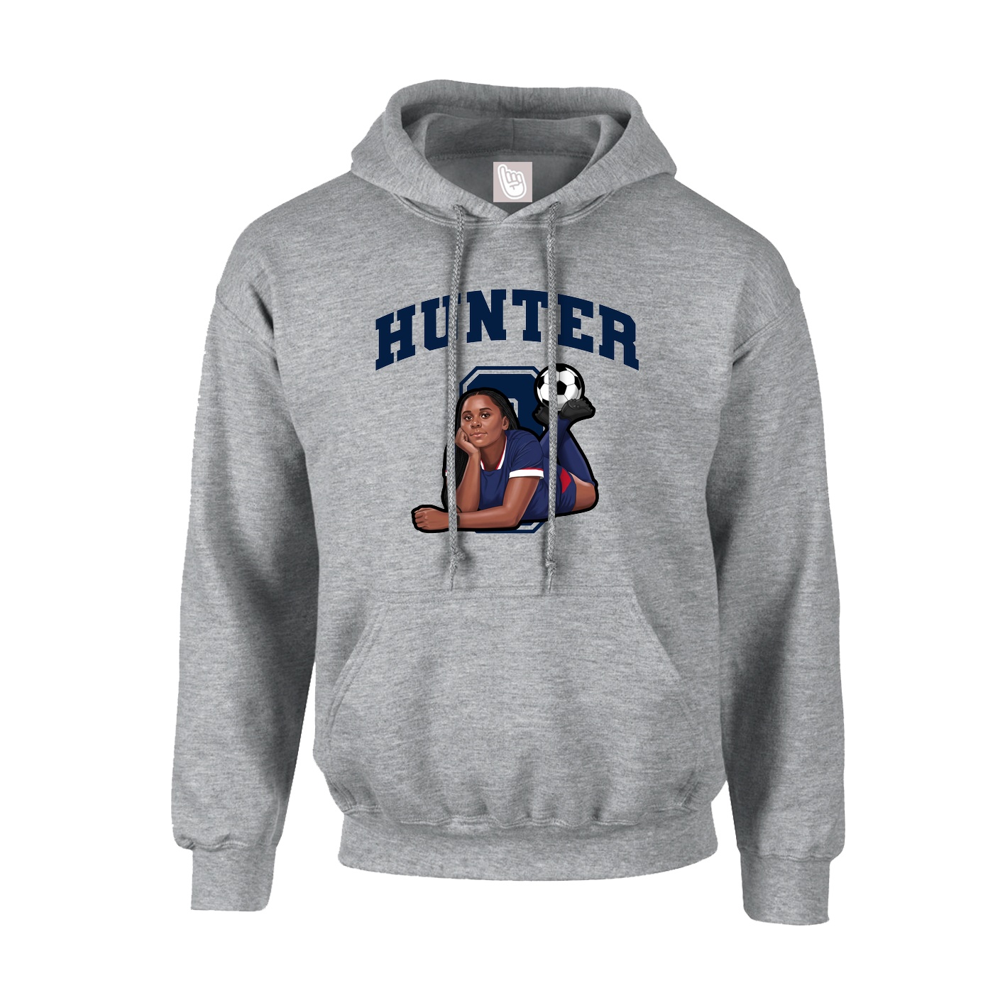 Hoodie — Number in Grey