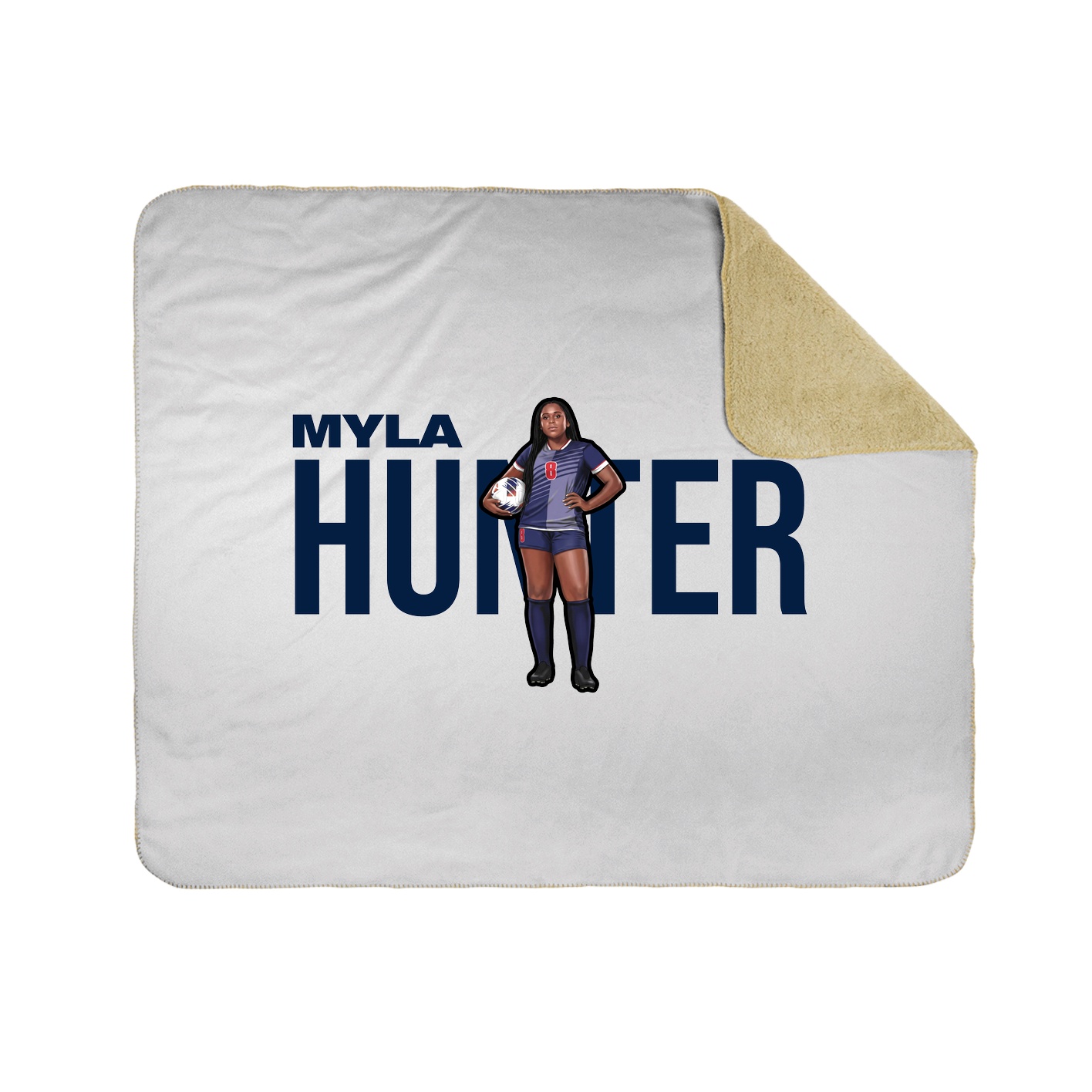Throw Blanket — Player Name in White
