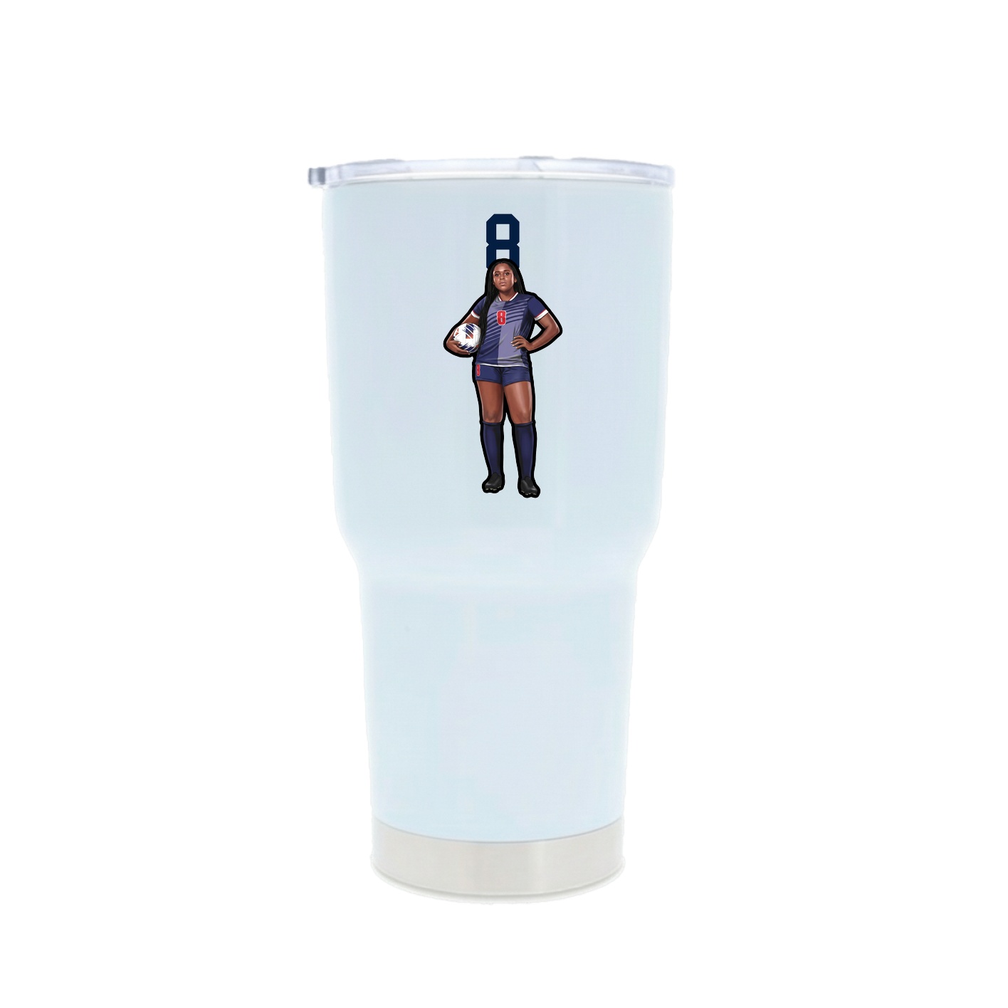 30oz Stainless Steel Tumbler — Number Top in White