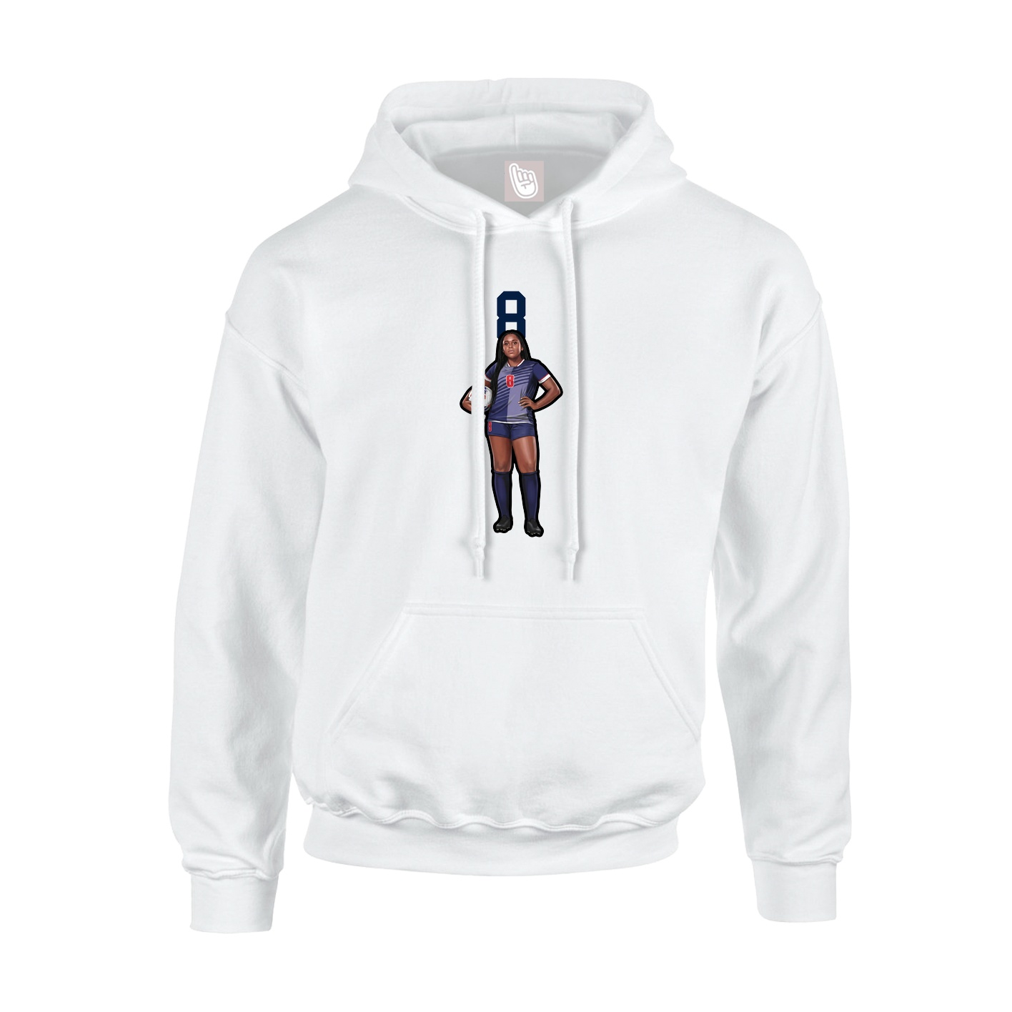Hoodie — Number Top in White