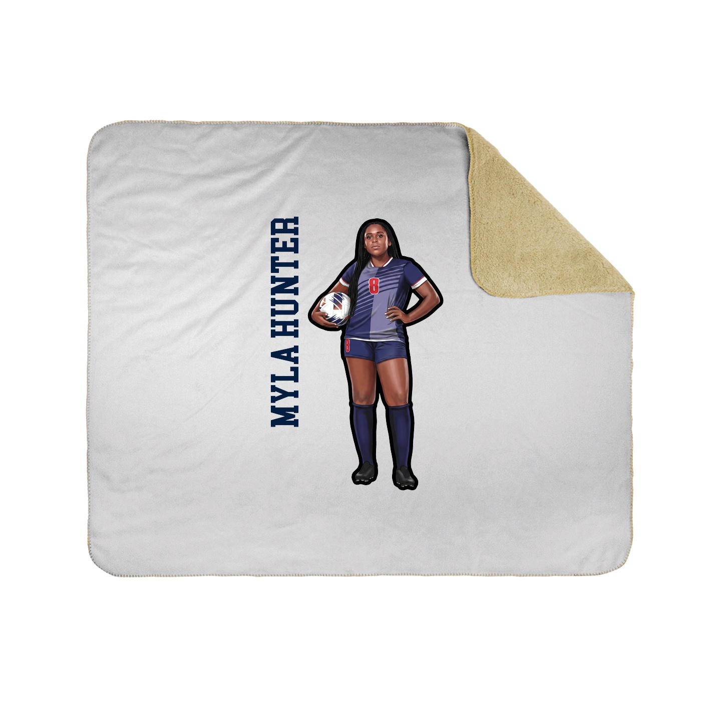 Throw Blanket — Name Vertical in White