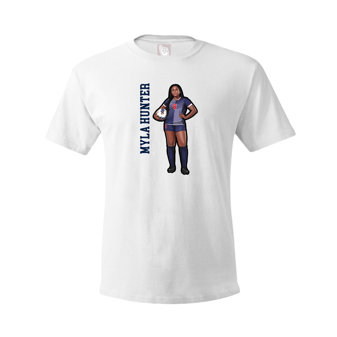 Youth Tee — Name Vertical in White