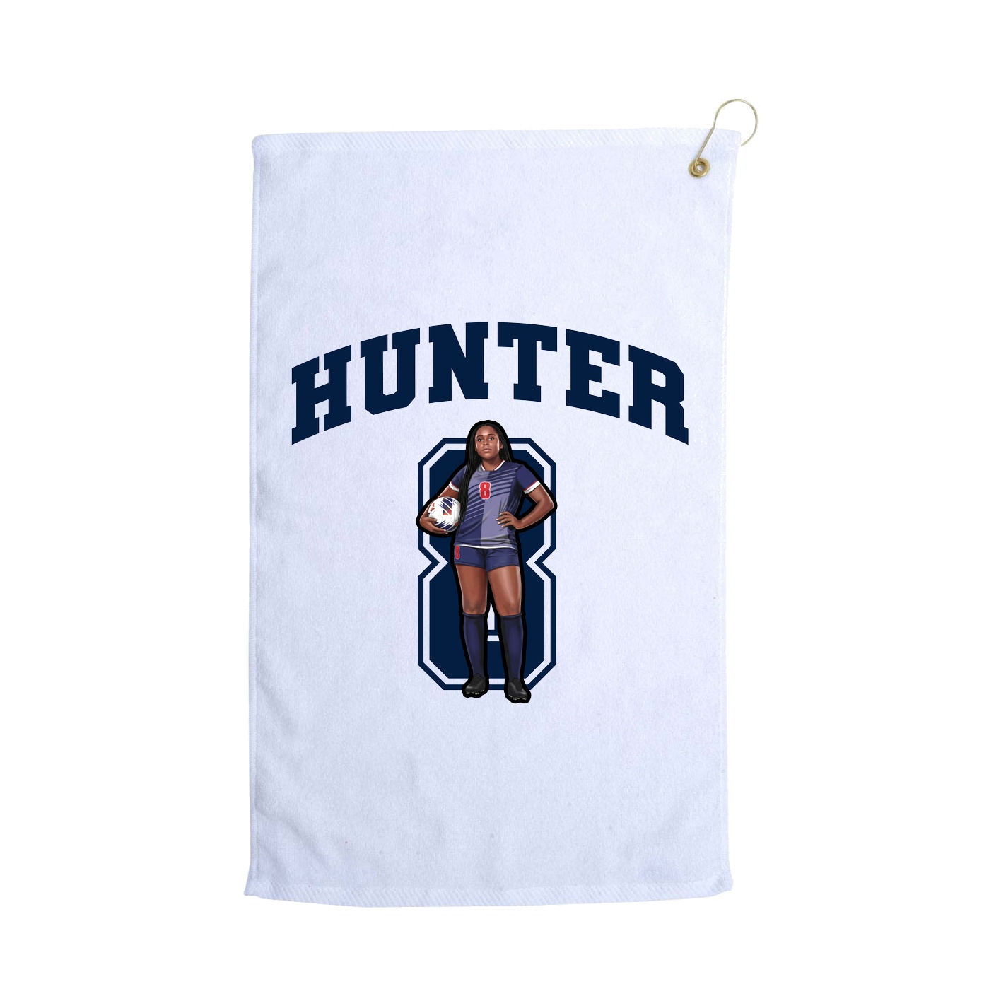 Golf Towel — Number in White