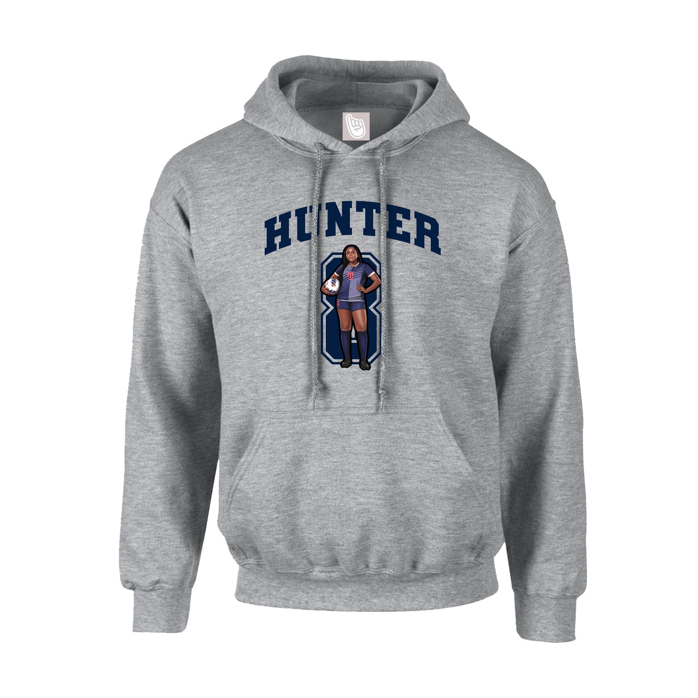 Hoodie — Number in Grey
