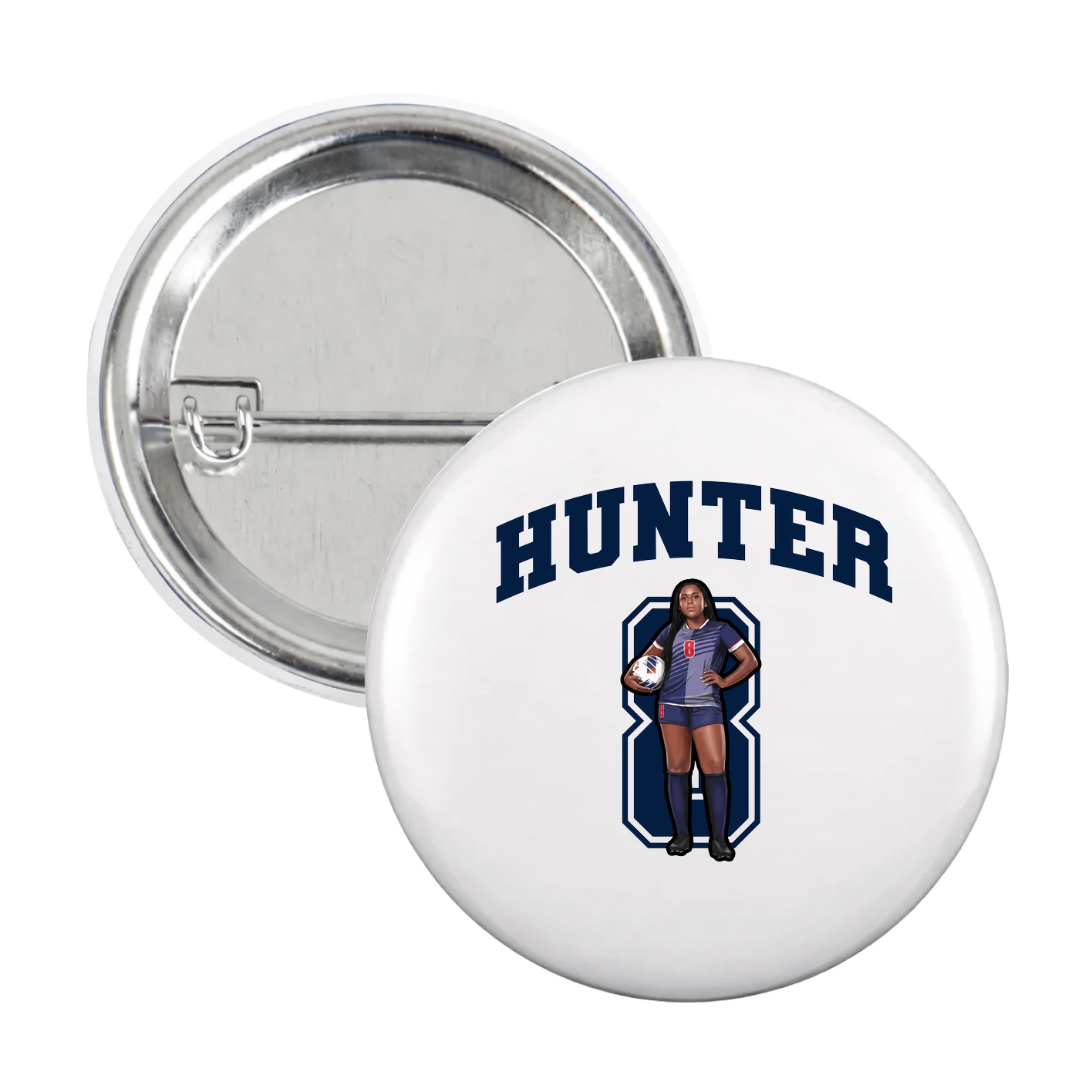 Game Day Button — Number in White