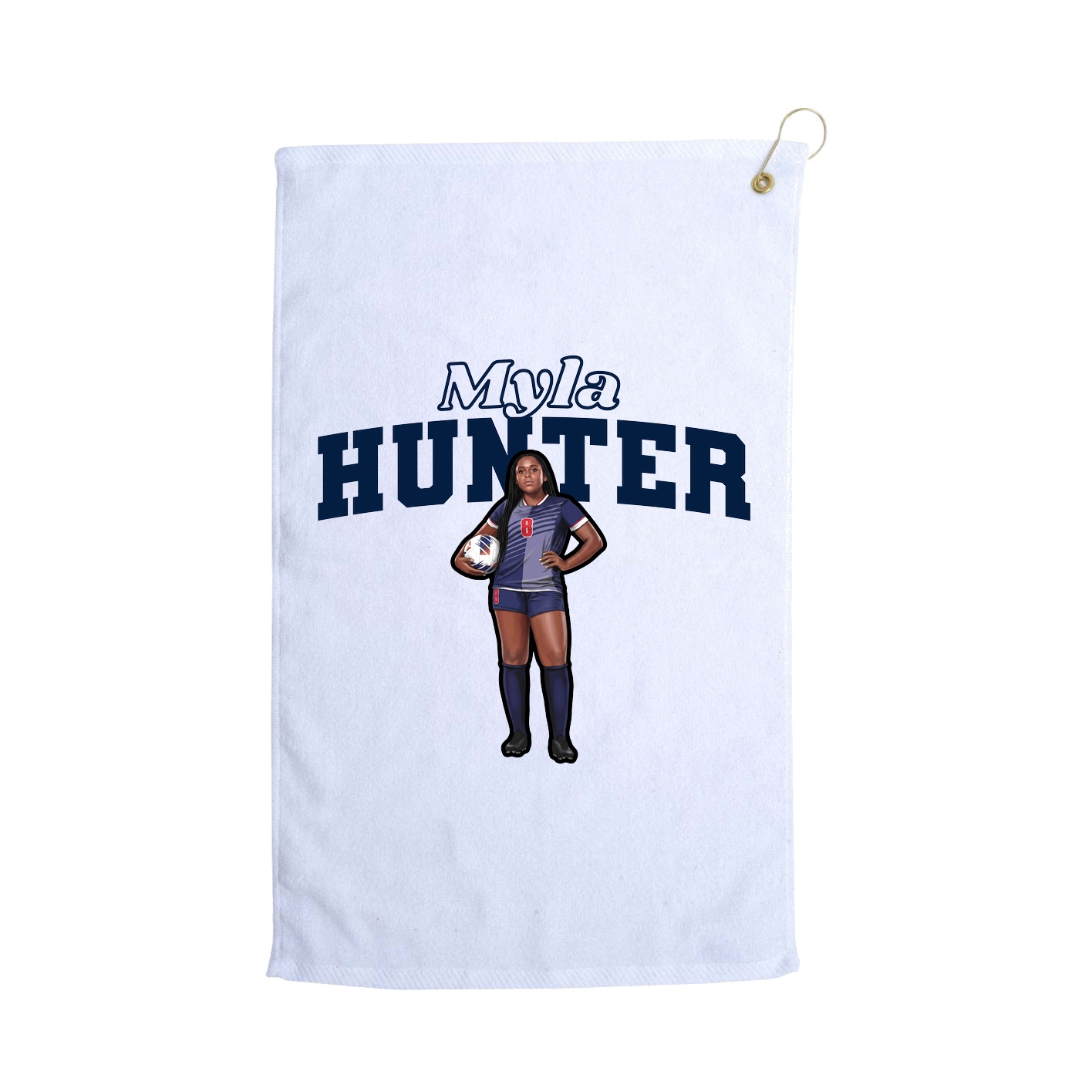 Golf Towel — Name Arch in White