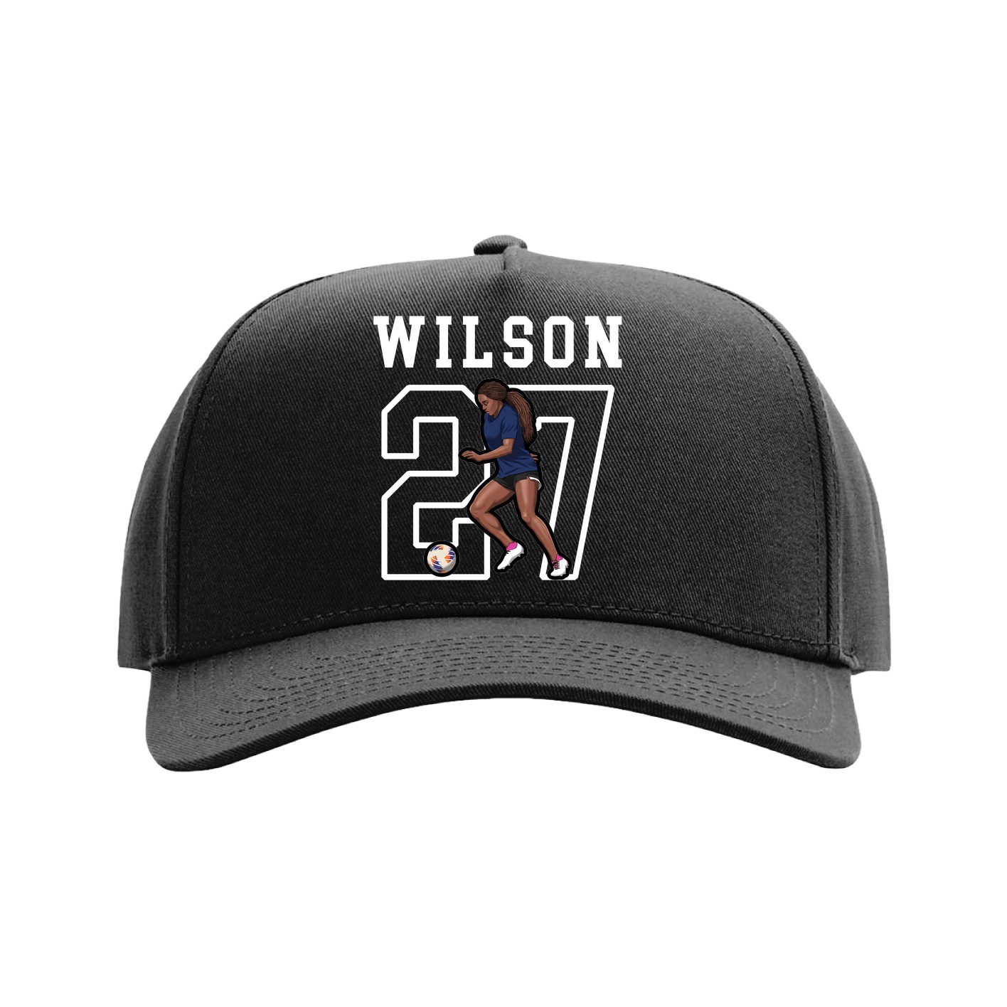 Full Fabric Five-Panel Champ Cap — Shirsey in Black