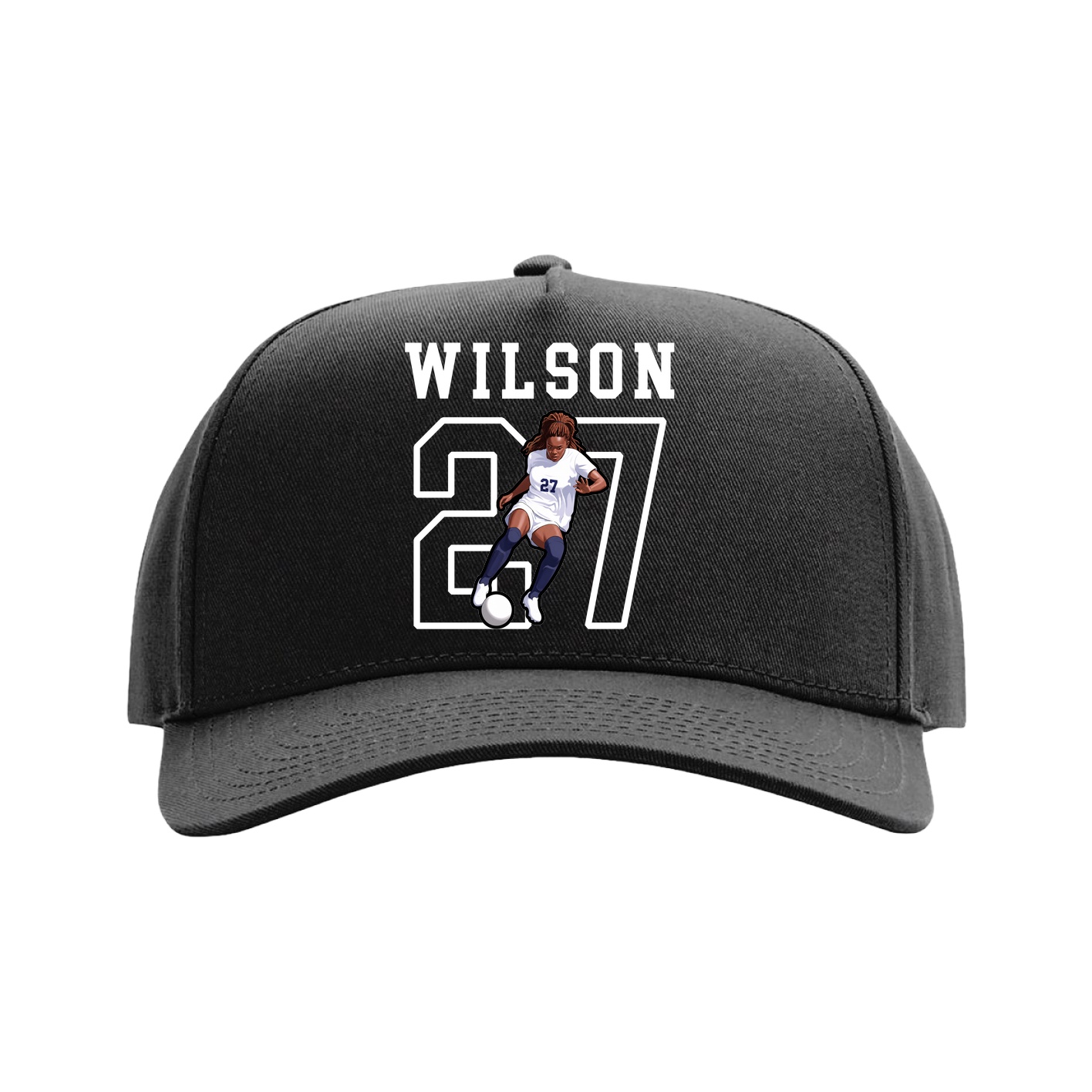 Full Fabric Five-Panel Champ Cap — Shirsey in Black