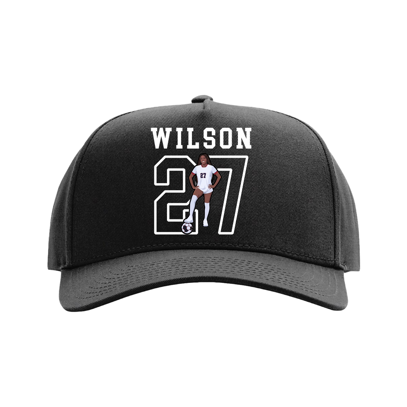Full Fabric Five-Panel Champ Cap — Shirsey in Black