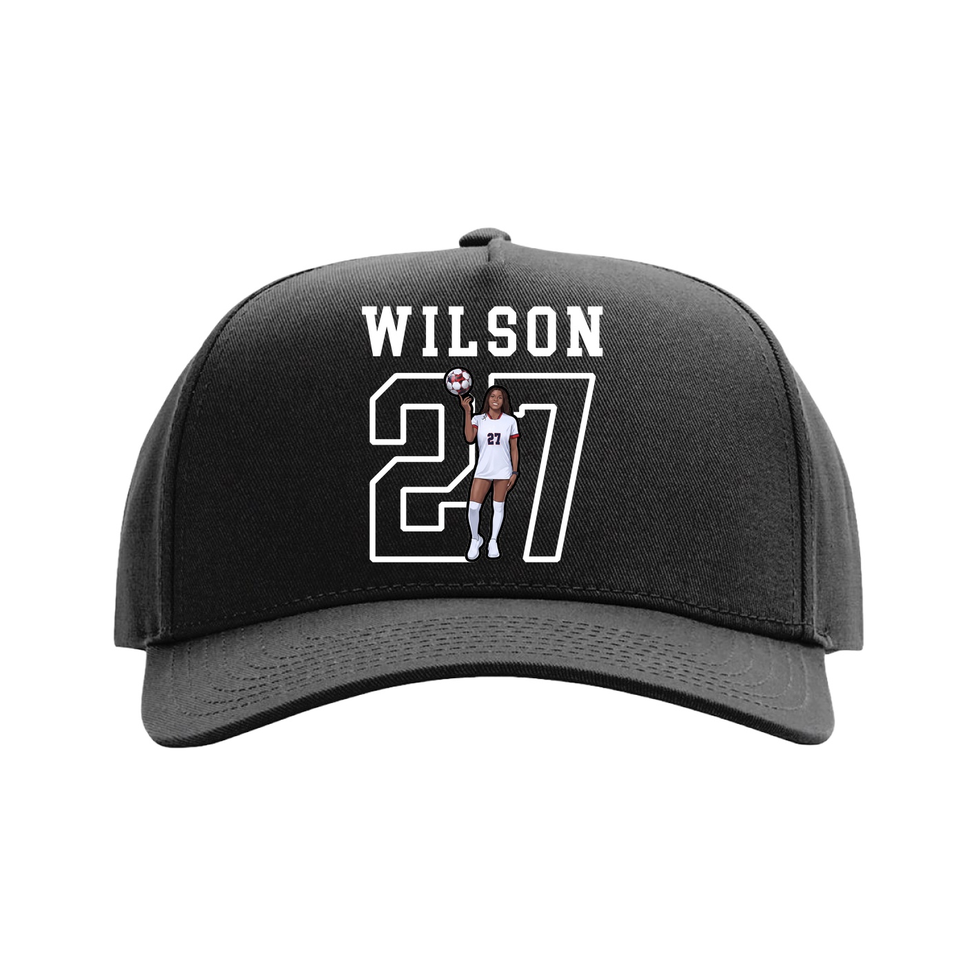 Full Fabric Five-Panel Champ Cap — Shirsey in Black