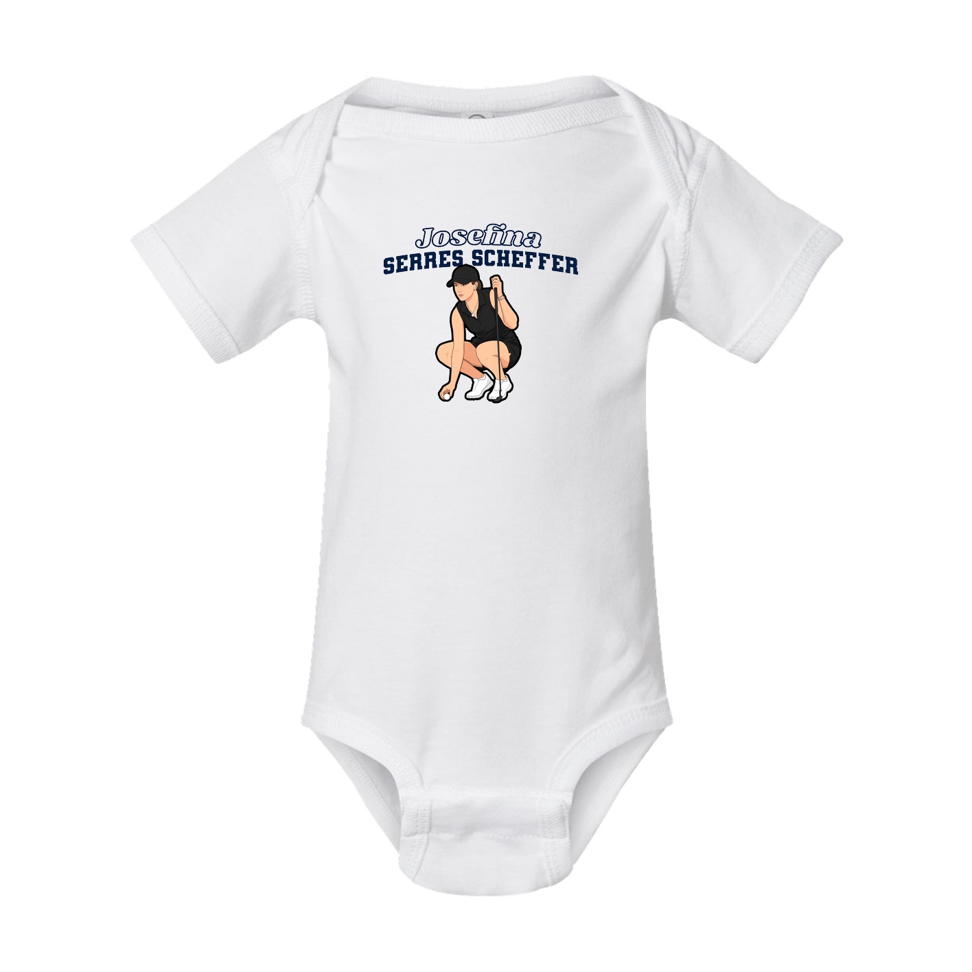 Baby Onesie — Name Arch in White