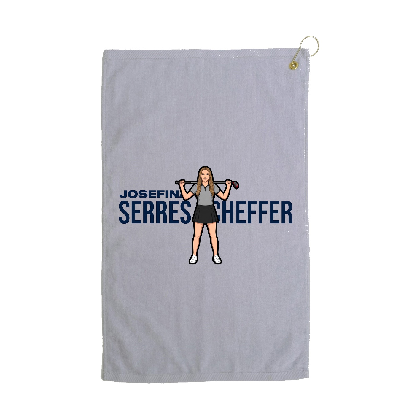 Golf Towel — Player Name in Grey