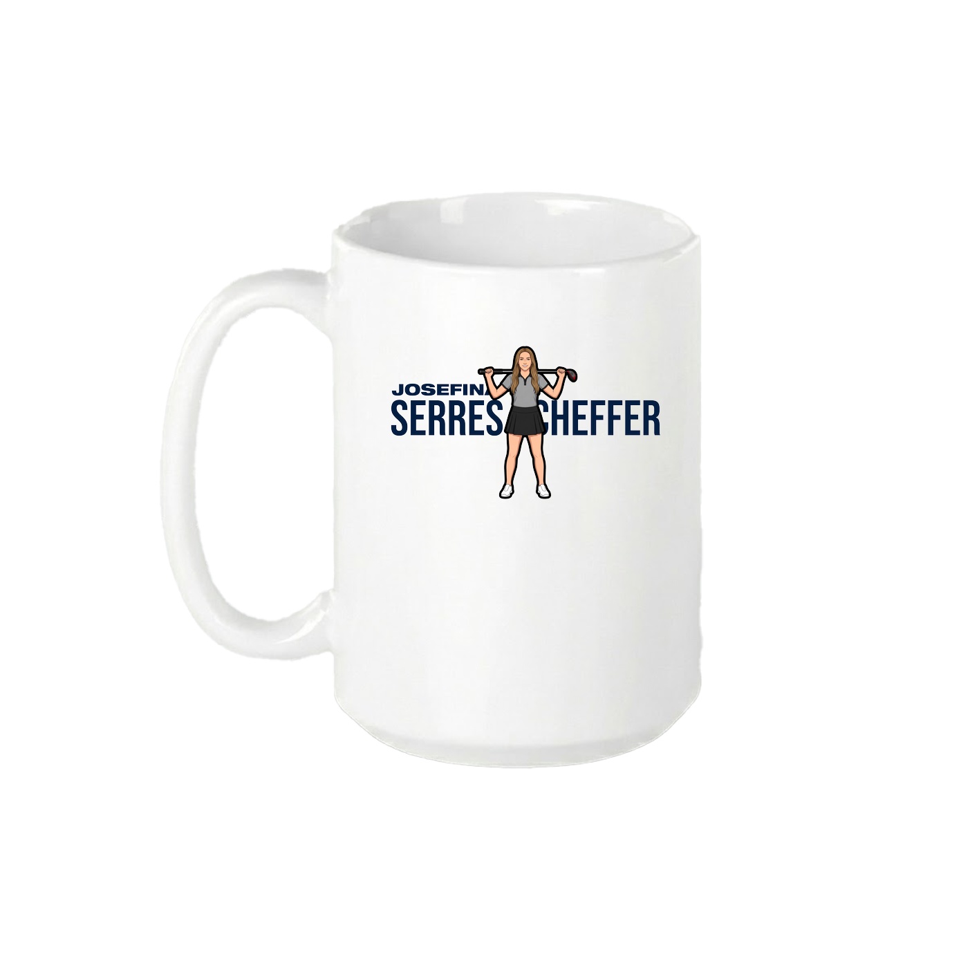 15oz Coffee Mug — Player Name in White