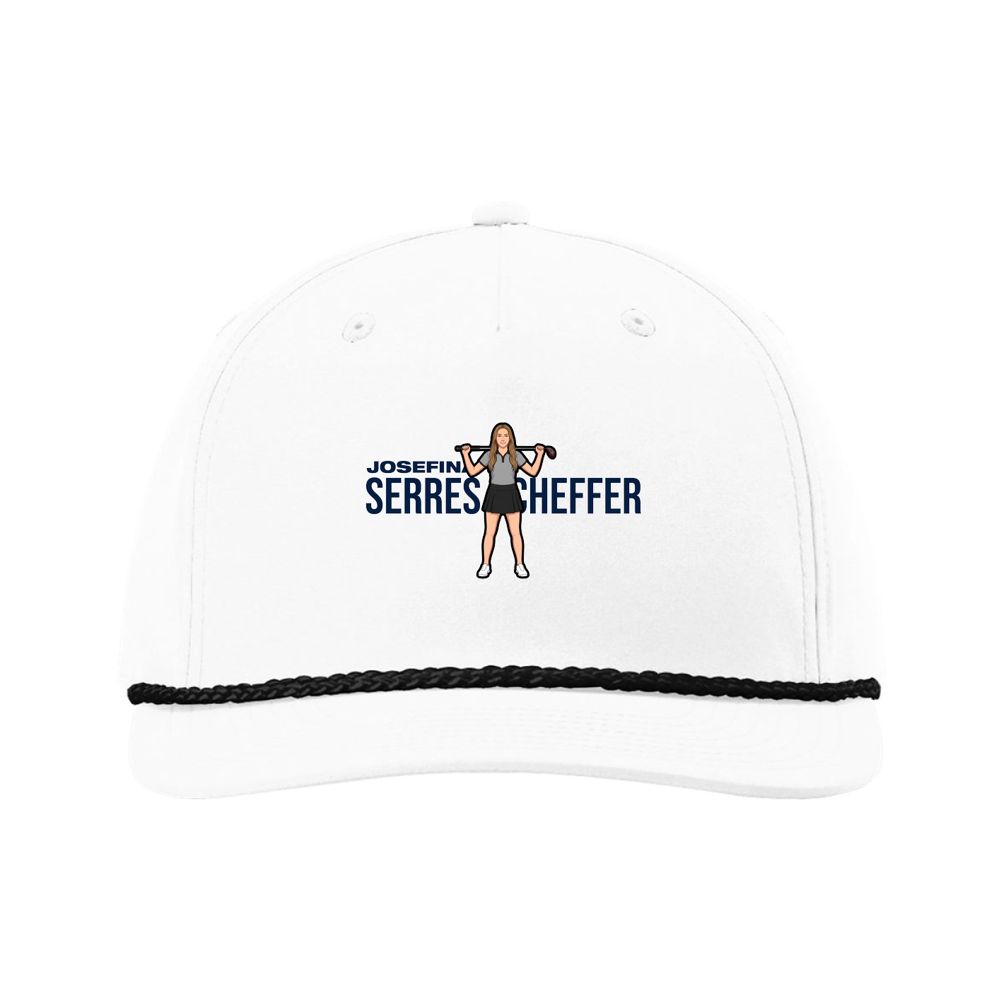 Five-Panel Classic Rope Cap — Player Name in White
