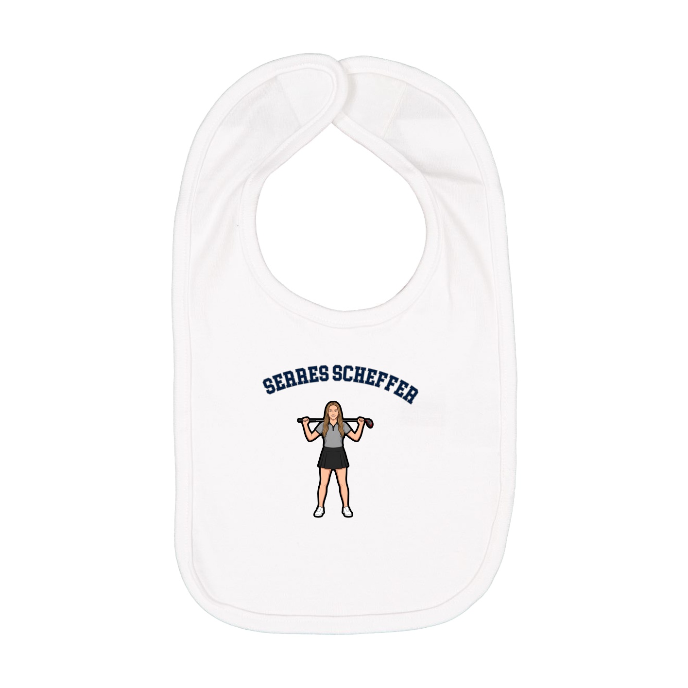 Infant Bib — Shirsey Arch in White