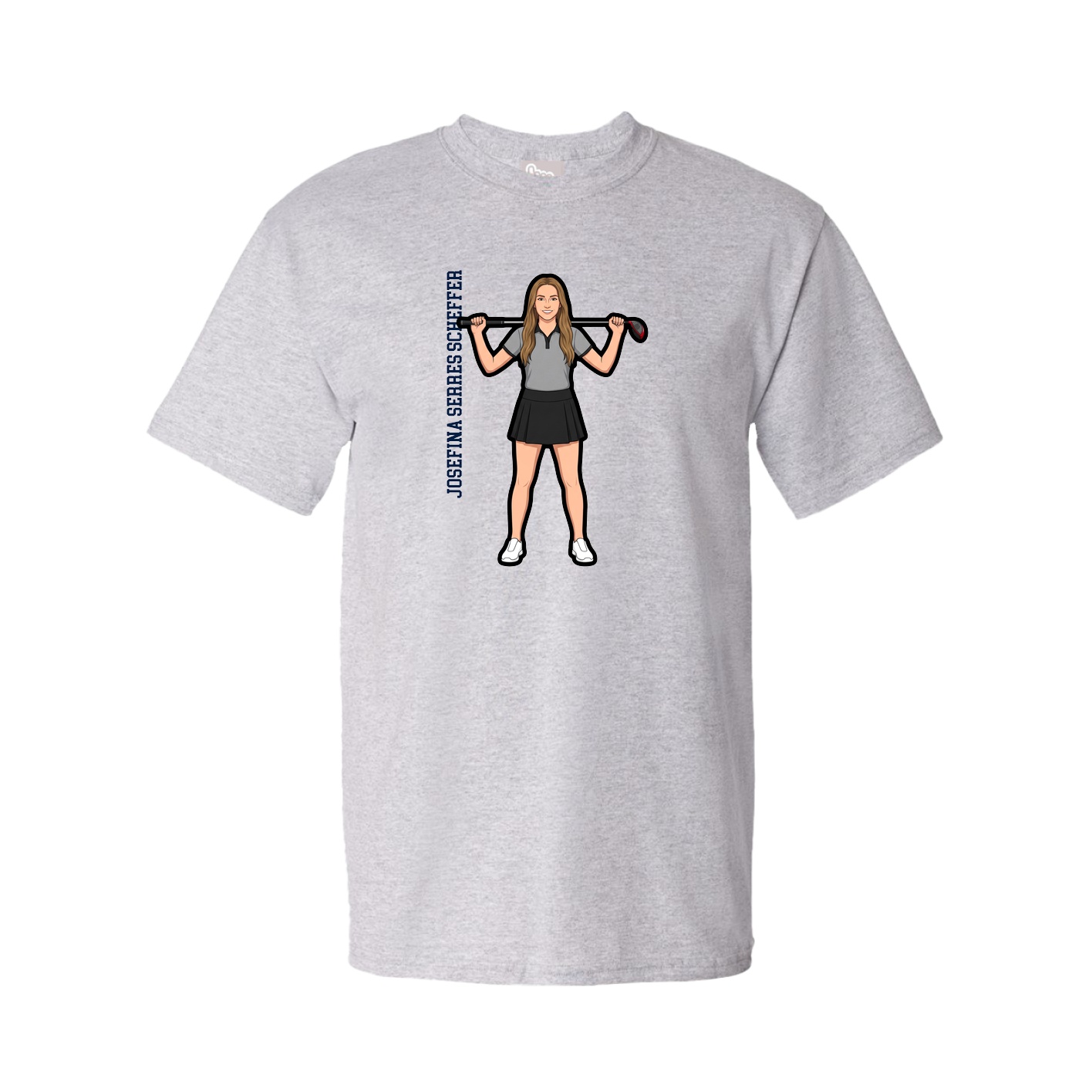 Tee — Name Vertical in Grey