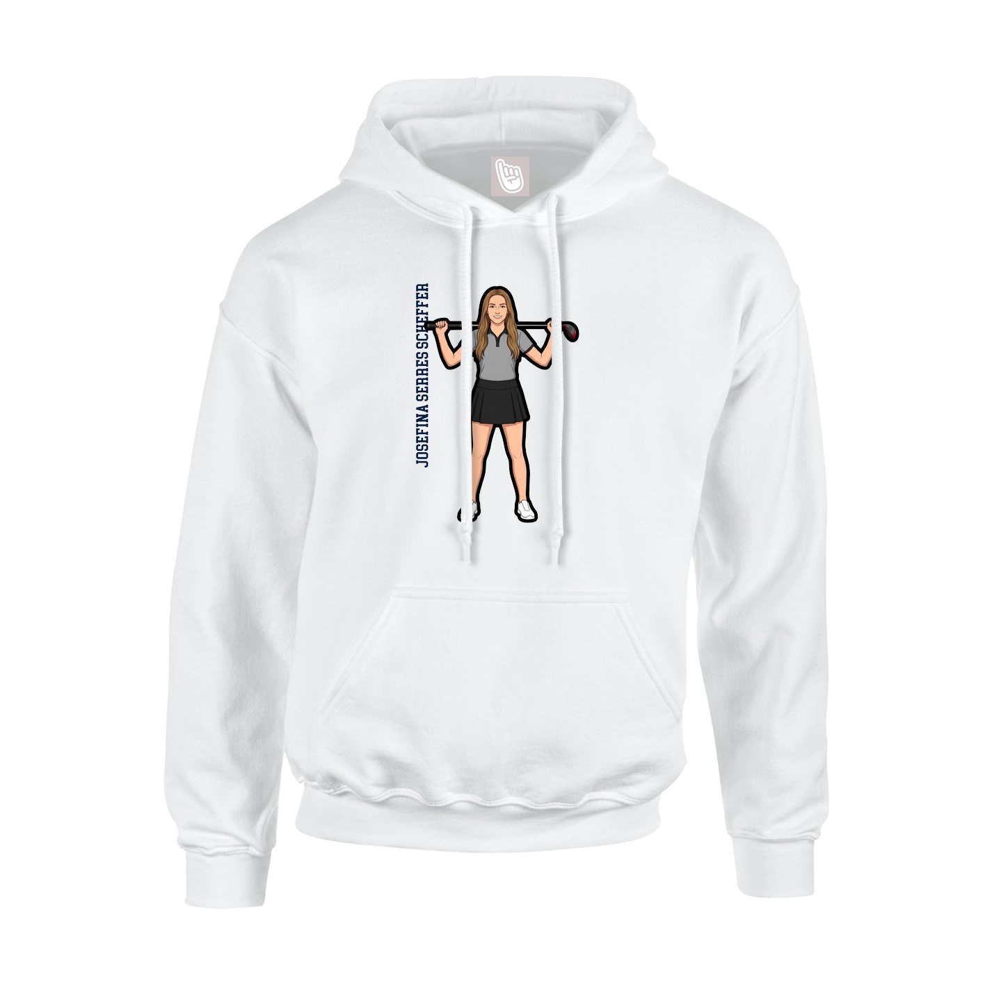 Youth Hoodie — Name Vertical in White