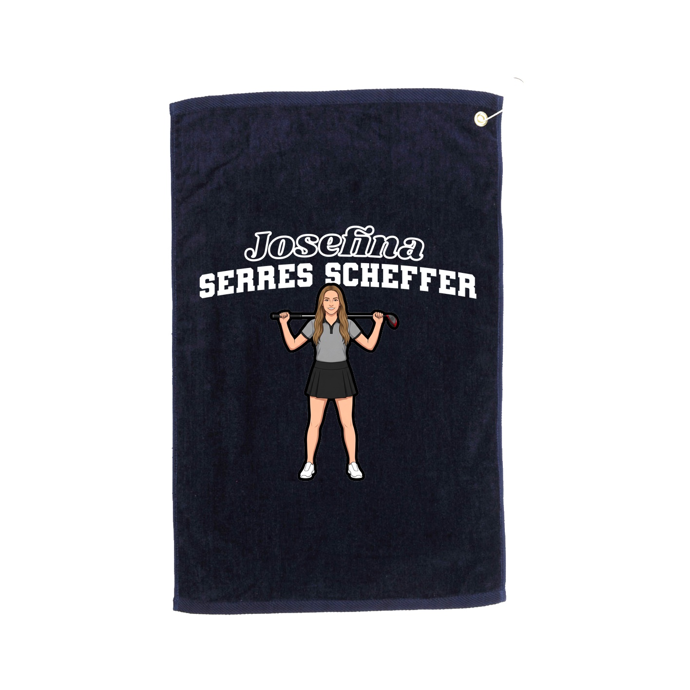 Golf Towel — Name Arch in Navy