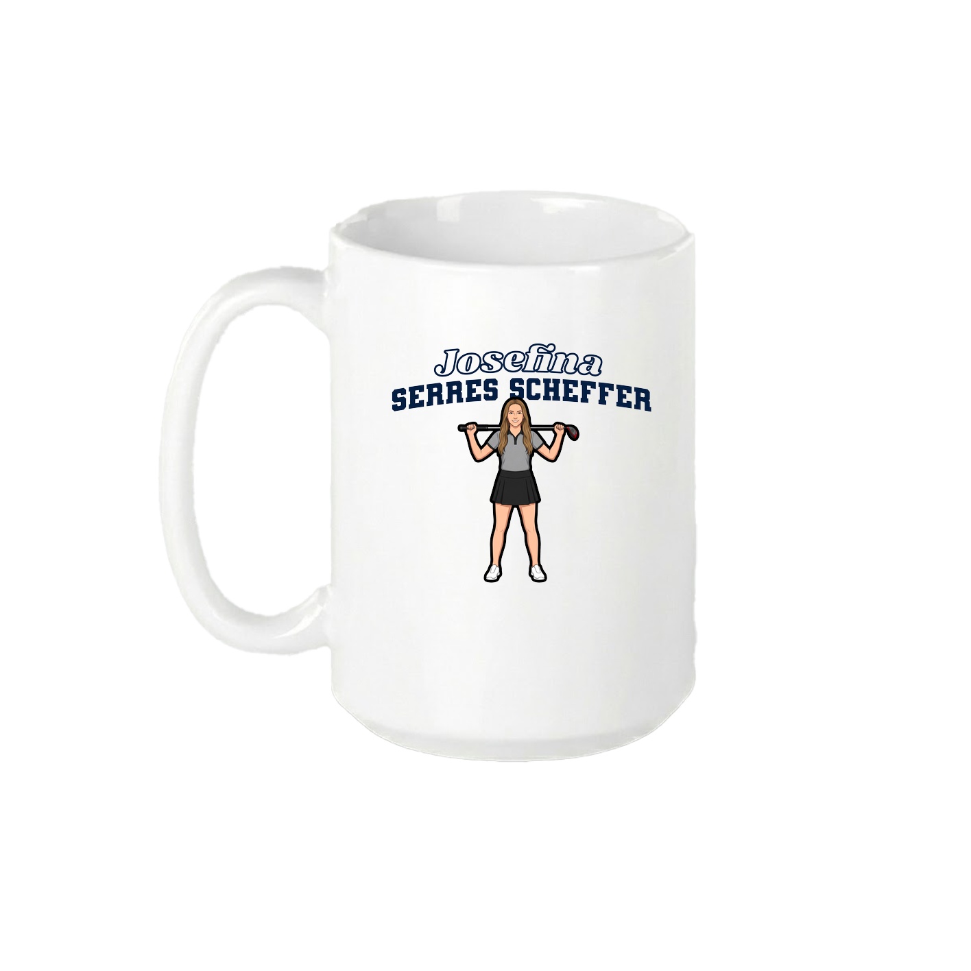 15oz Coffee Mug — Name Arch in White