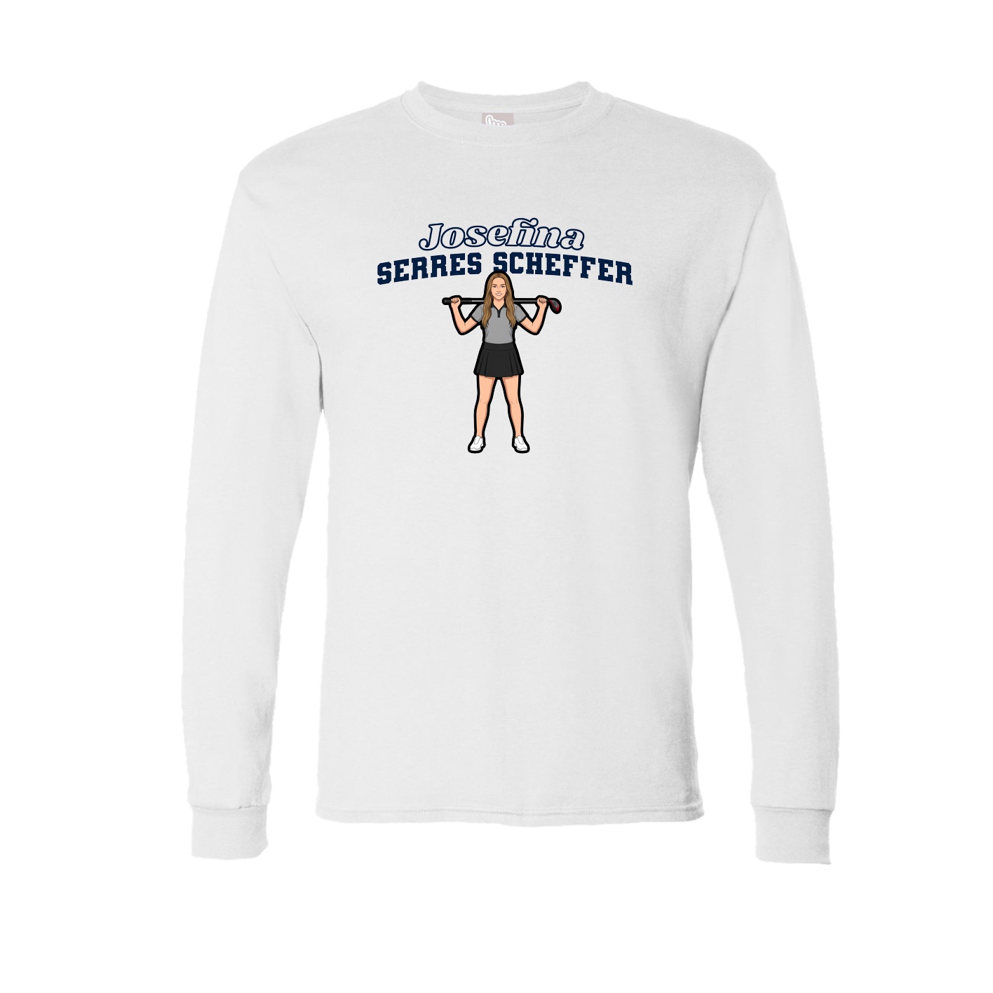 Long Sleeve Tee — Name Arch in White