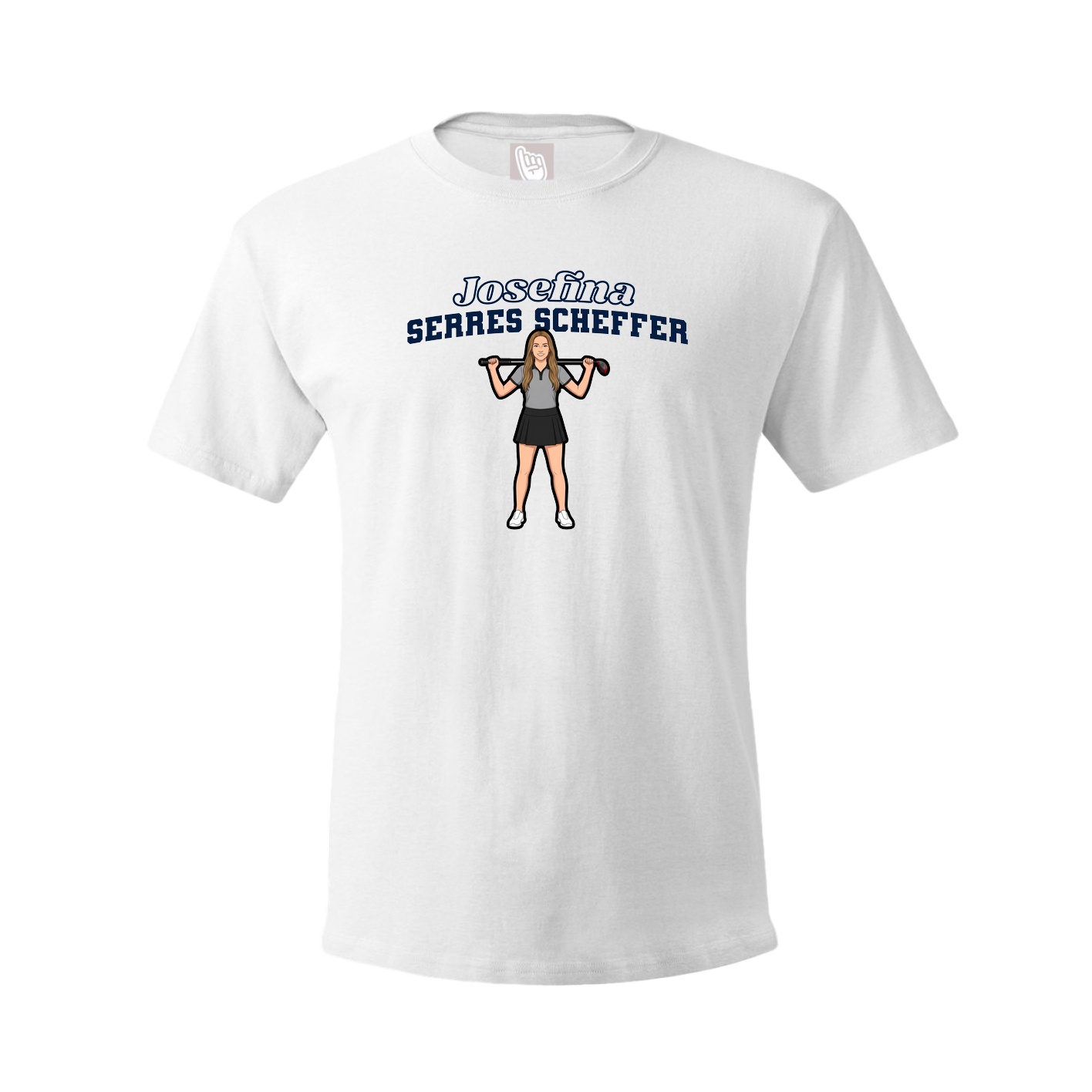 Youth Tee — Name Arch in White