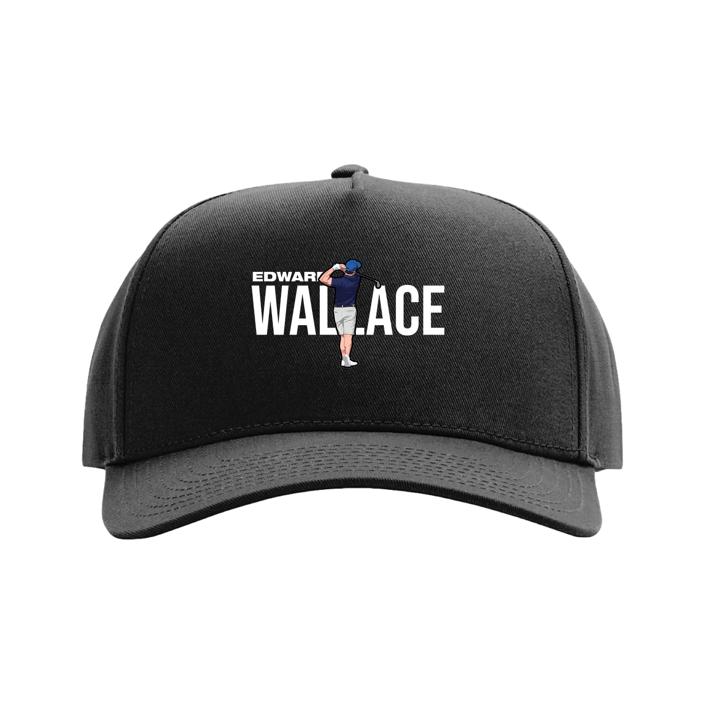 Full Fabric Five-Panel Champ Cap — Player Name in Black