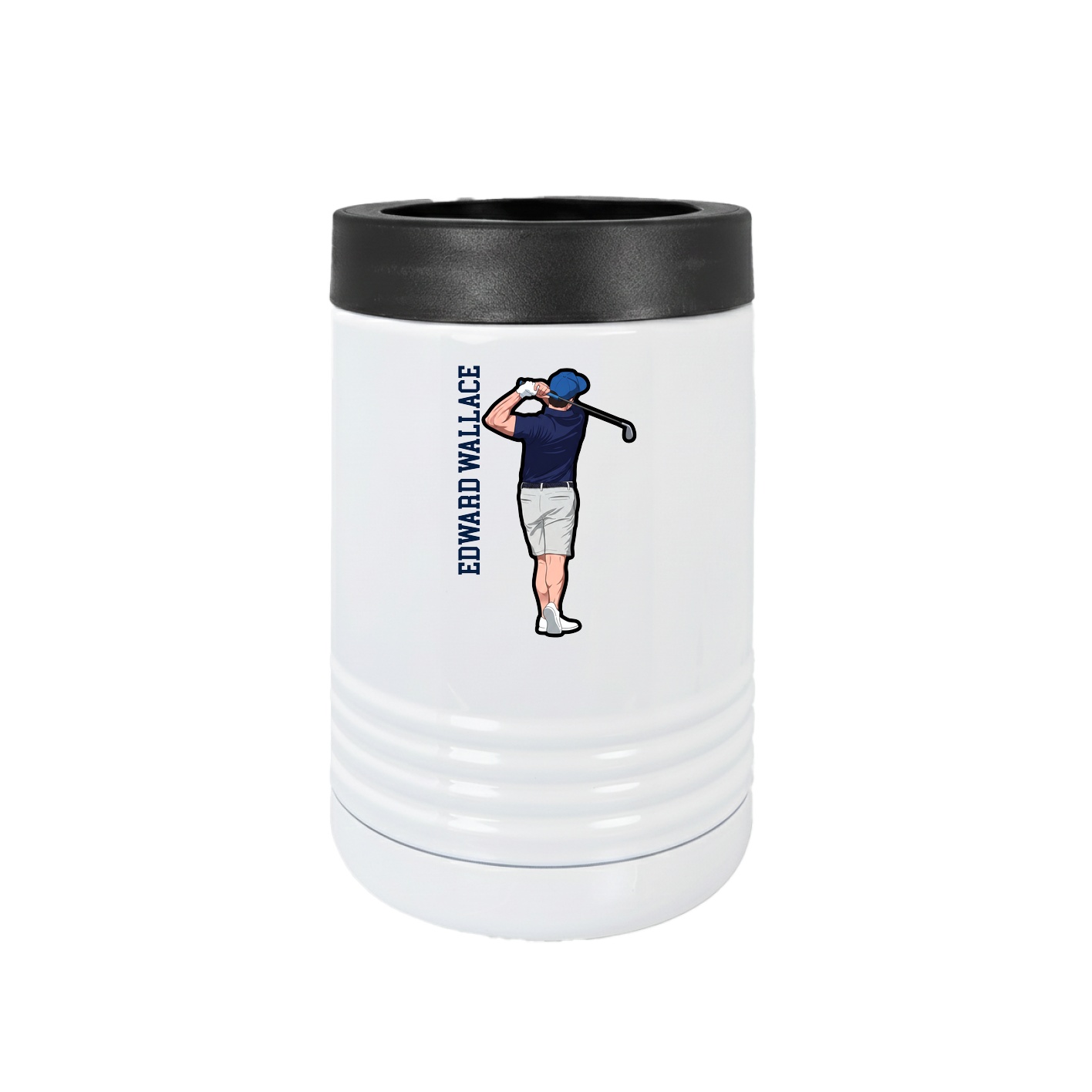 Beverage Holder — Name Vertical in White
