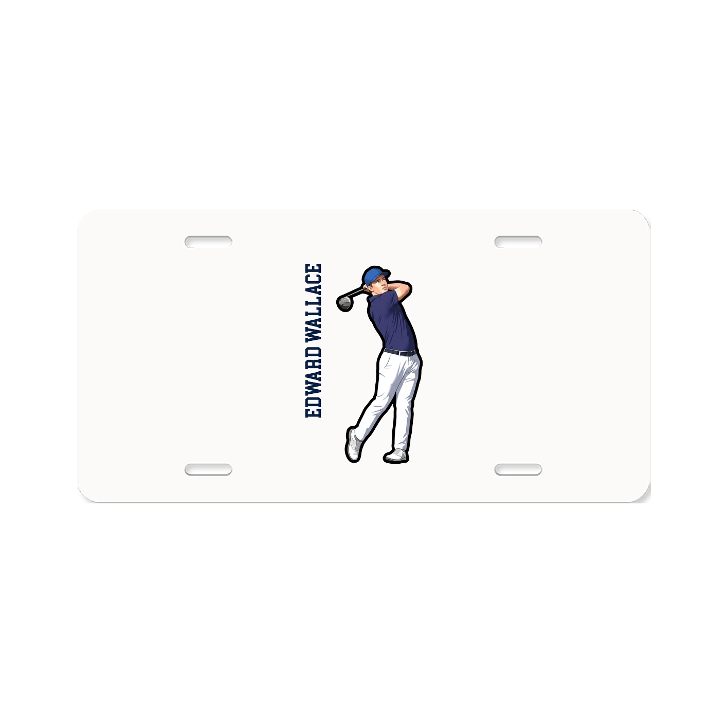 License Plate — Name Vertical in Classic