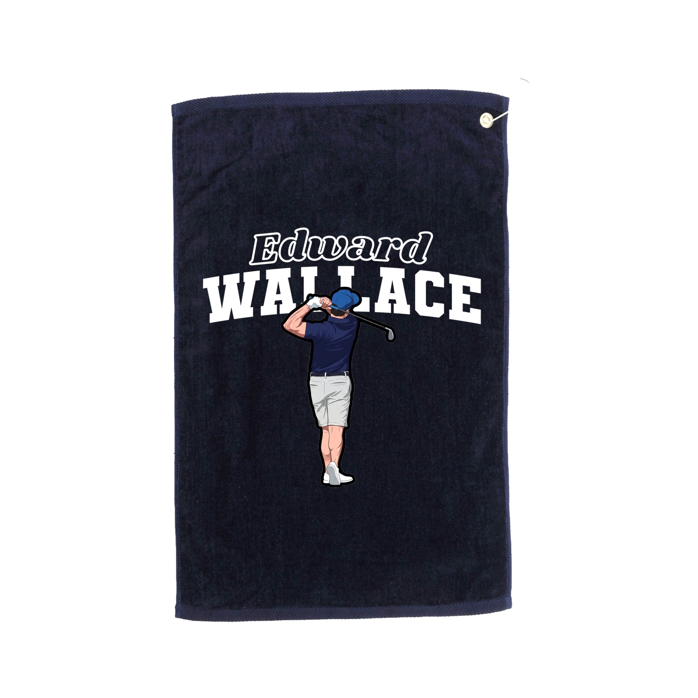 Golf Towel — Name Arch in Navy