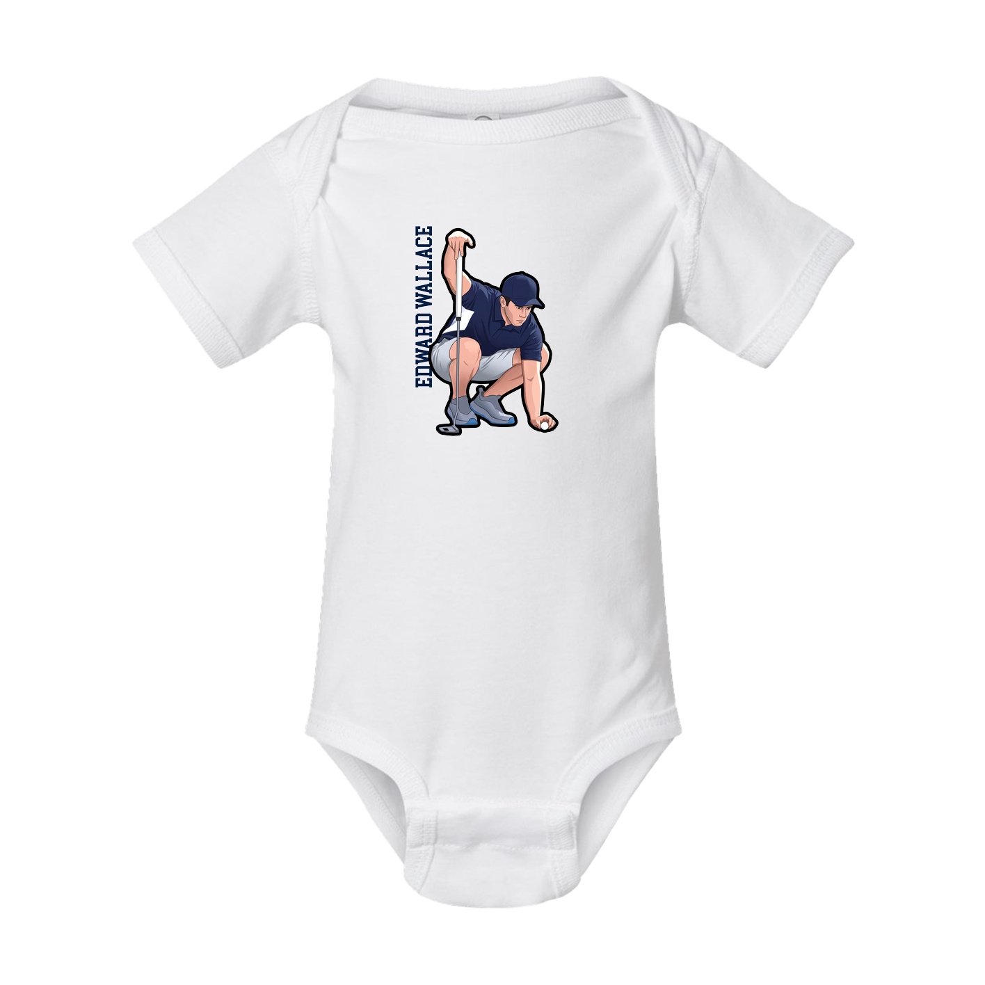 Baby Onesie — Name Vertical in White