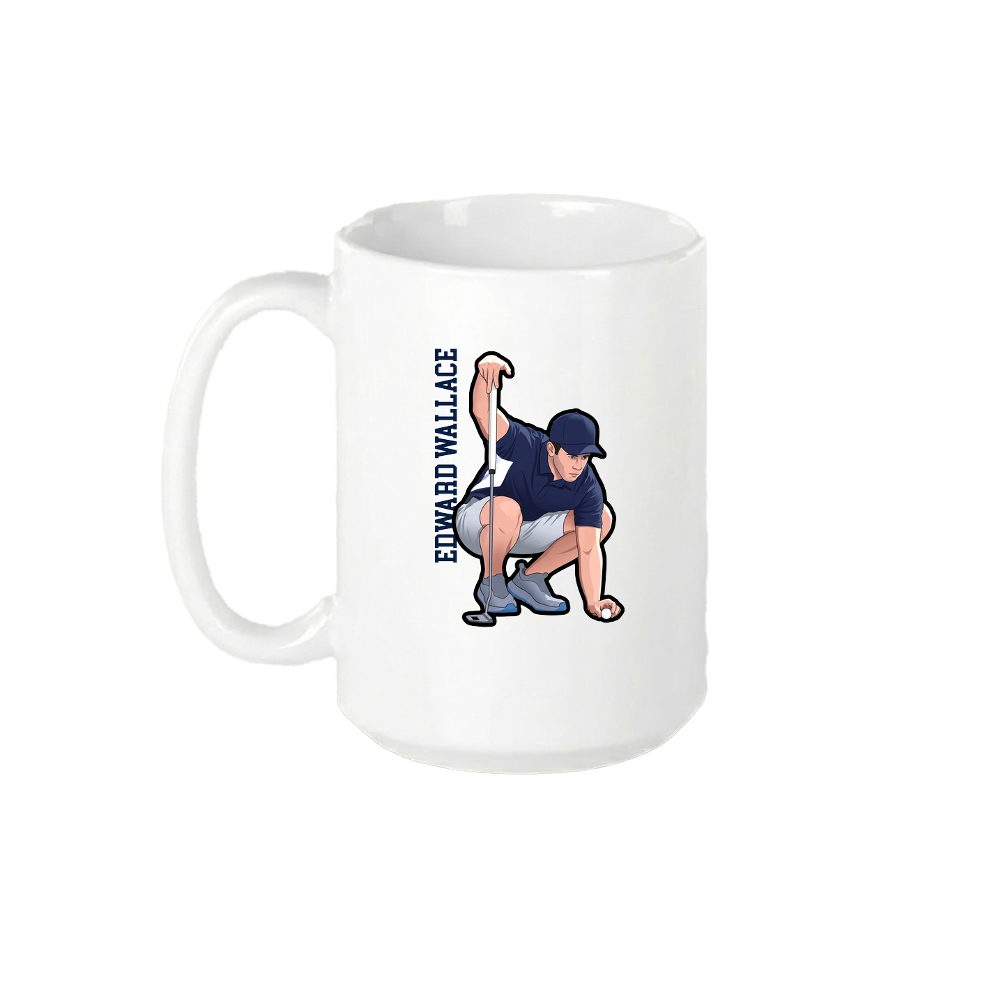 15oz Coffee Mug — Name Vertical in White