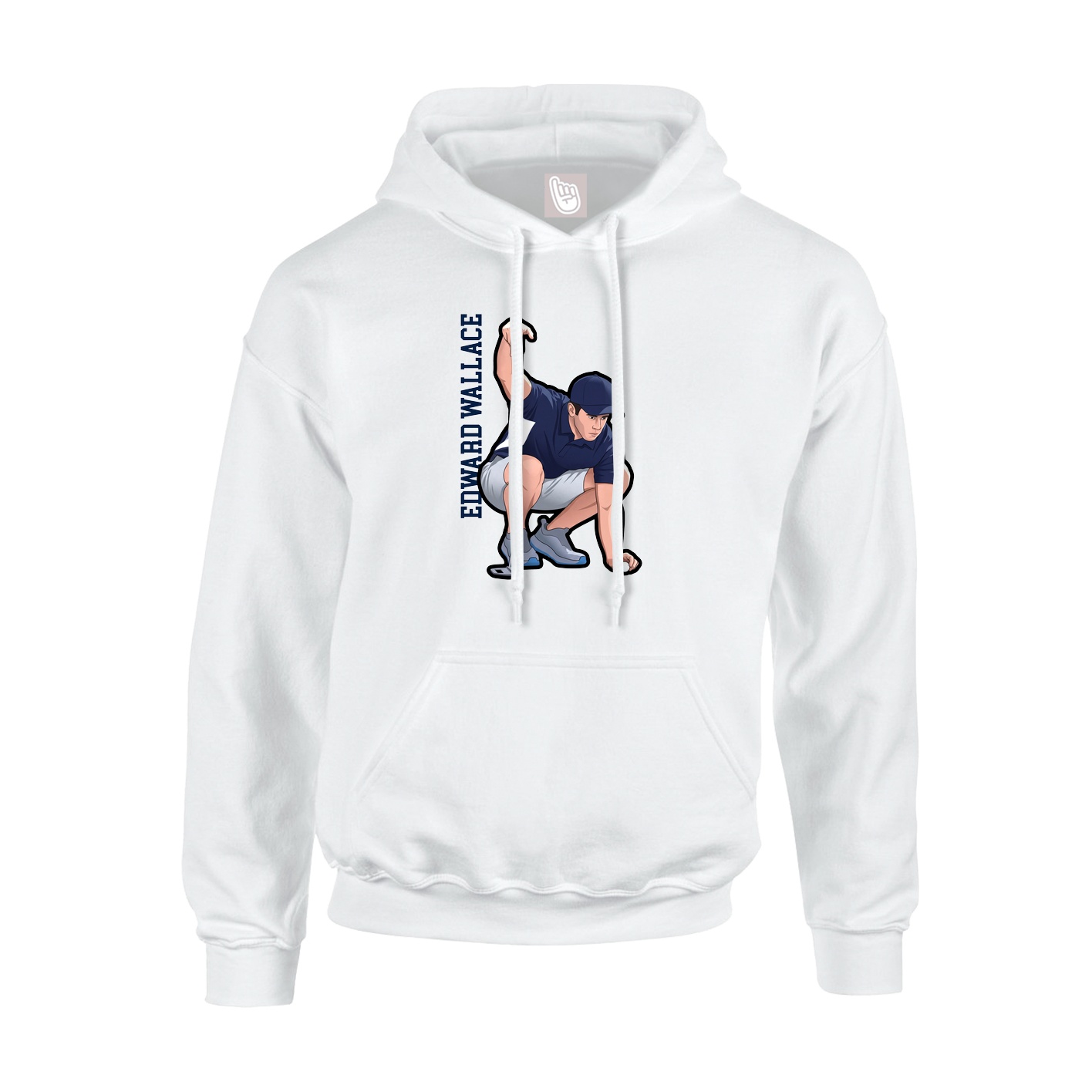 Youth Hoodie — Name Vertical in White