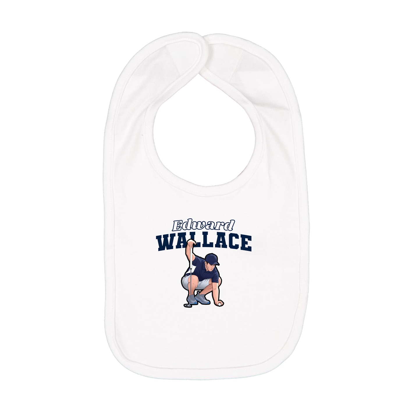 Infant Bib — Name Arch in White
