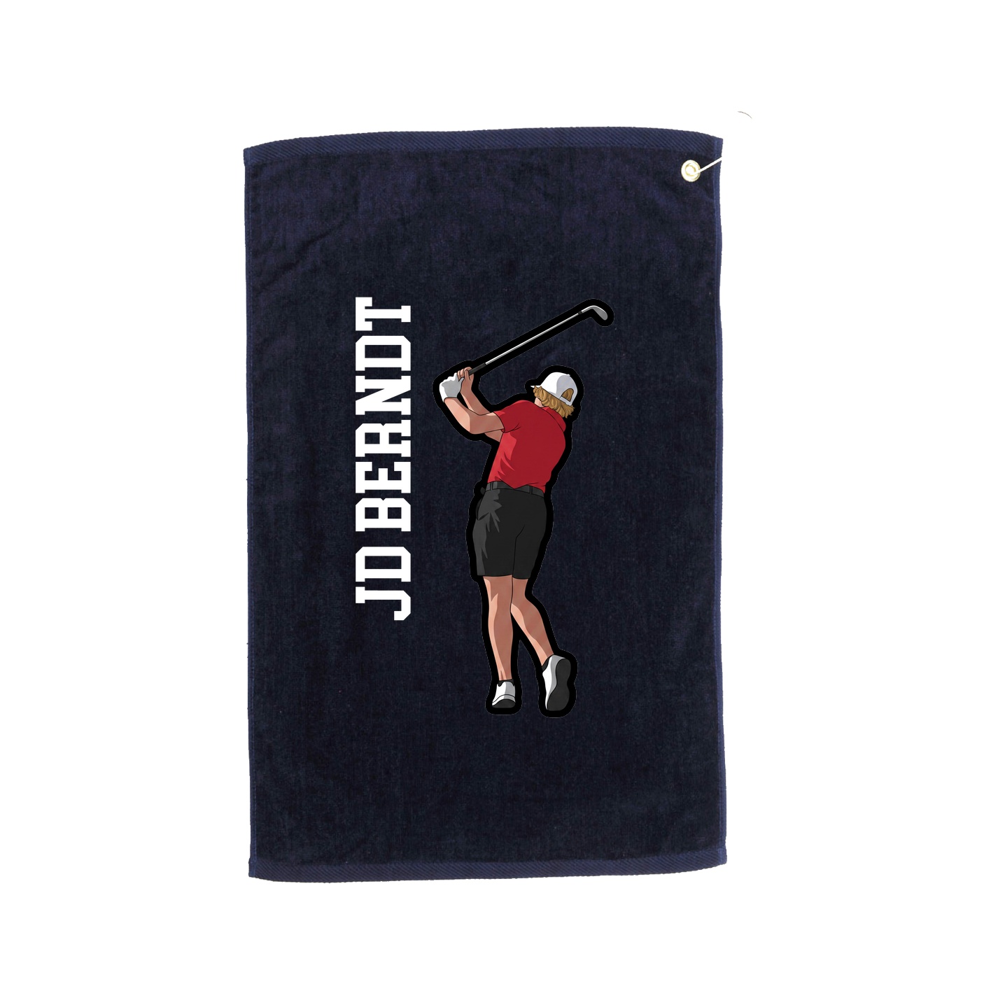 Golf Towel — Name Vertical in Navy