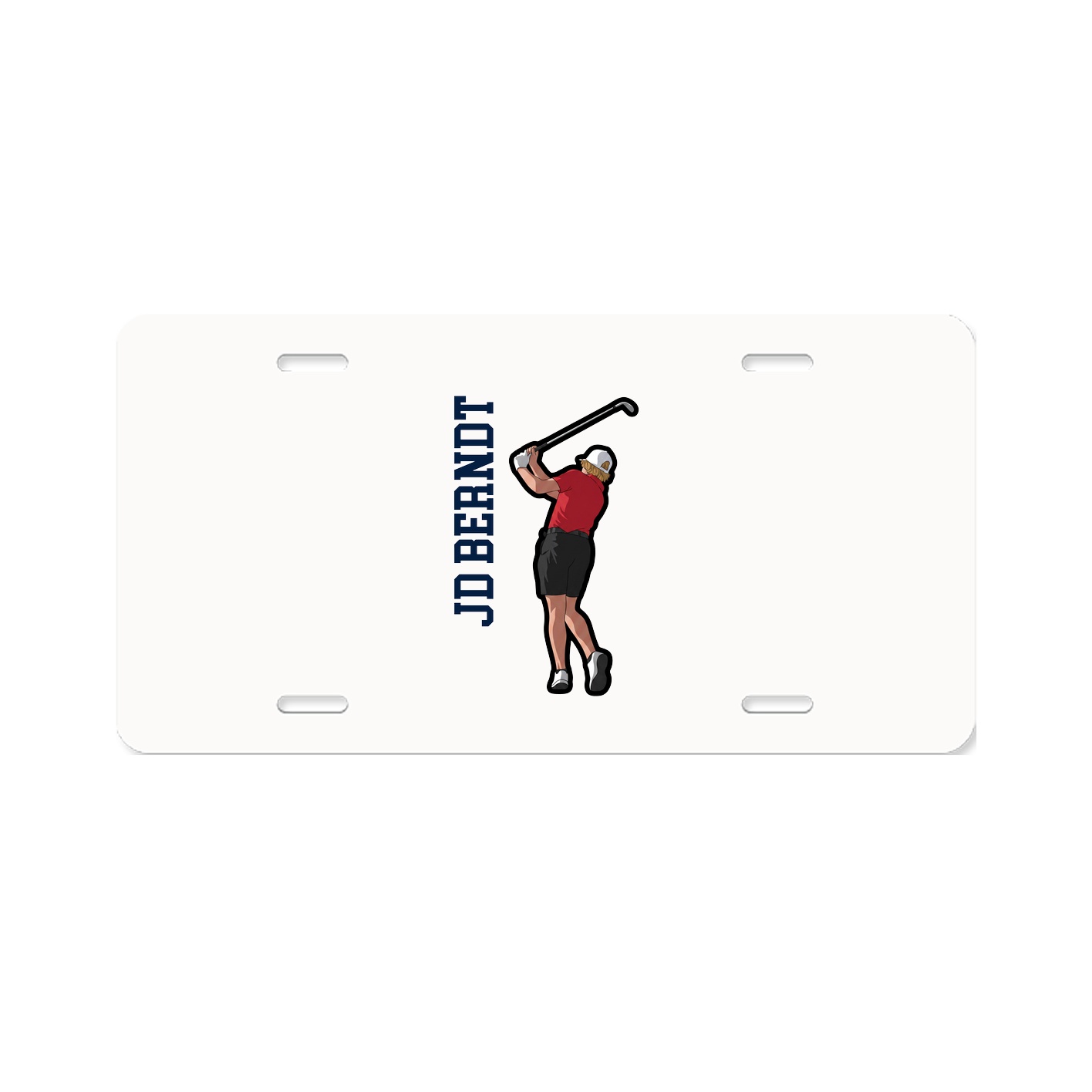 License Plate — Name Vertical in Classic