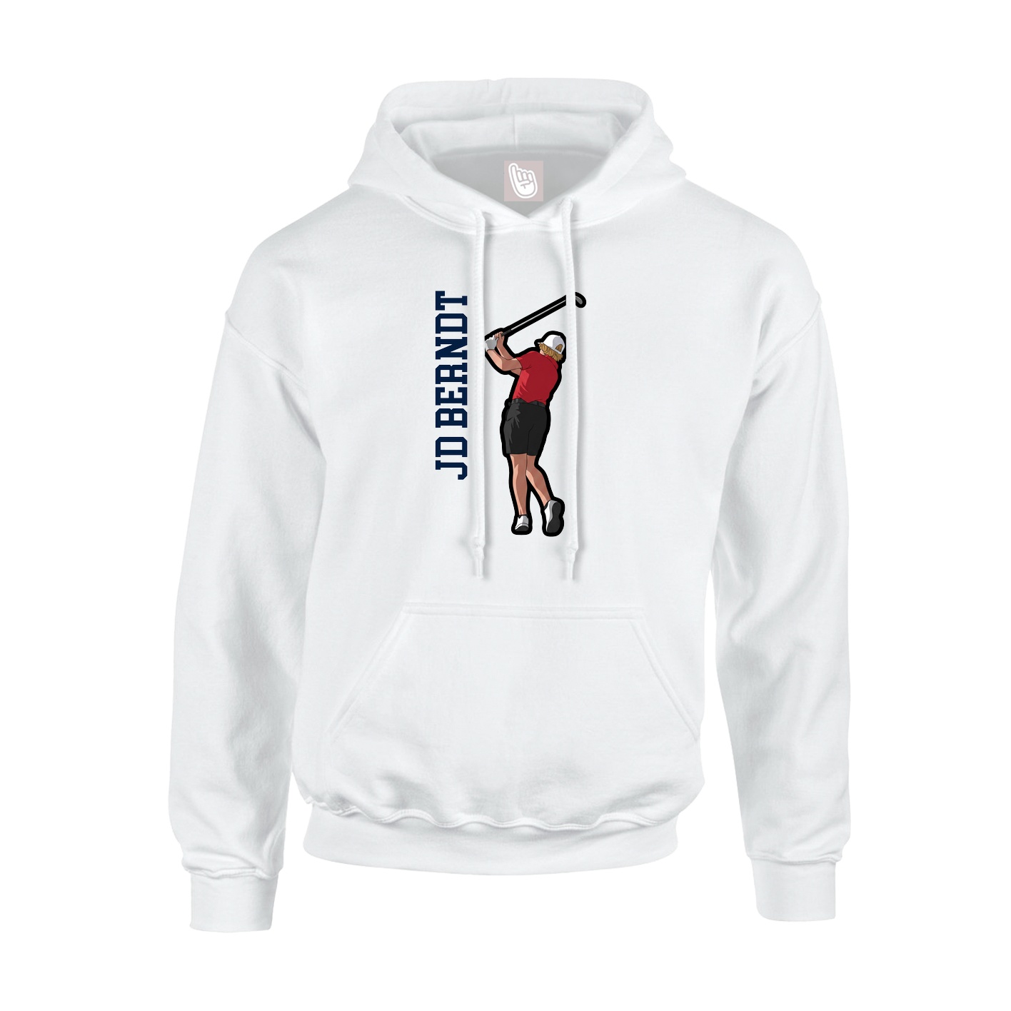 Hoodie — Name Vertical in White