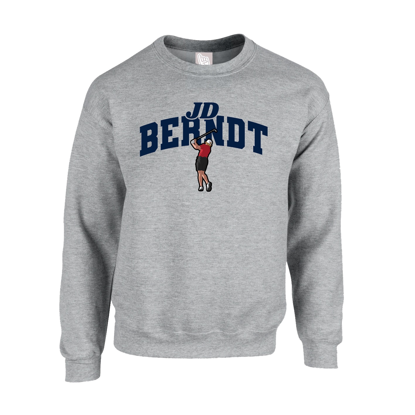 Fleece Crew — Signature Arch in Grey